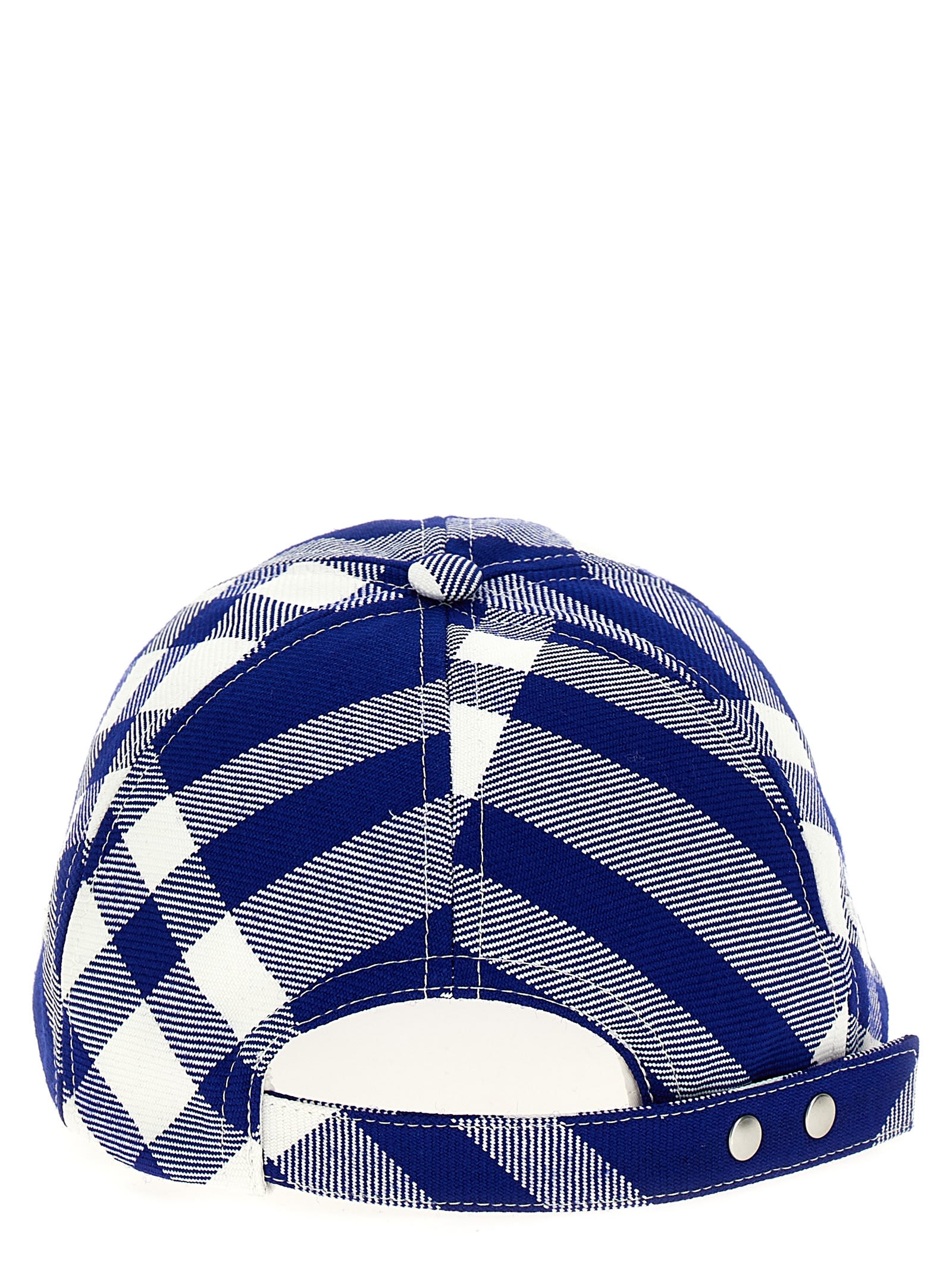 Shop Burberry Check Cap In Blue