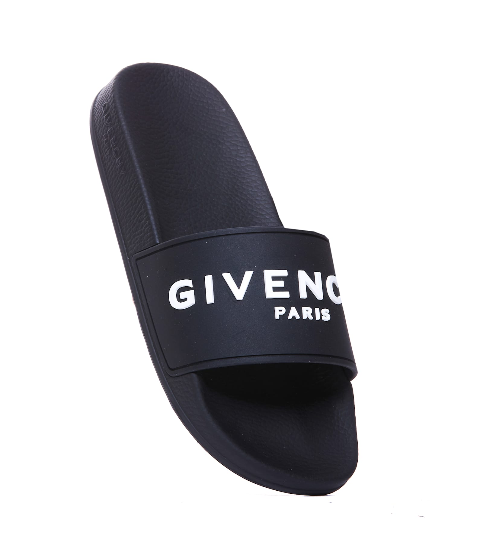 Shop Givenchy Paris Slide Sandals In Black