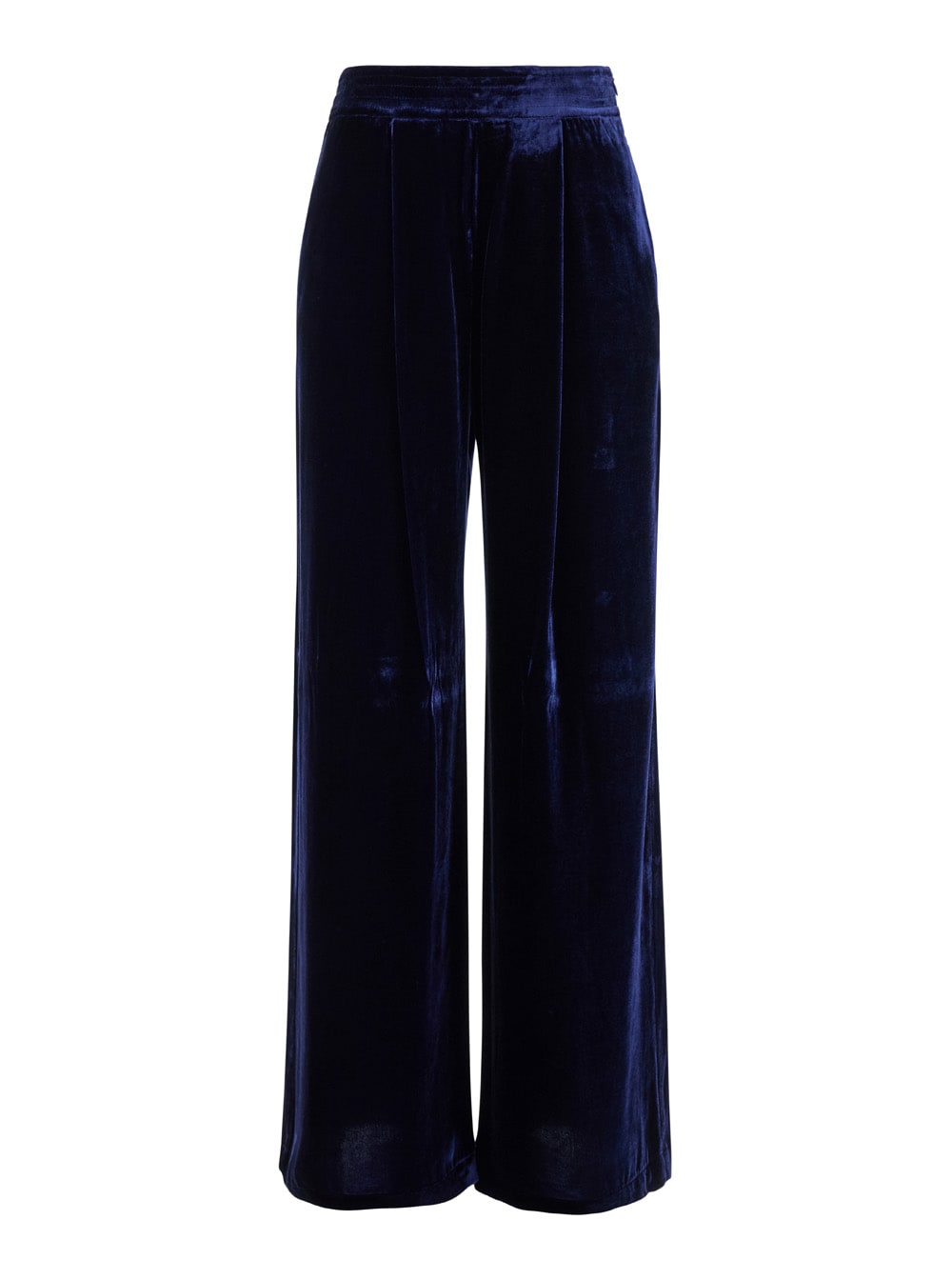 Shop Momoní Pascal Blue Pants With Pences In Viscose Blend Woman