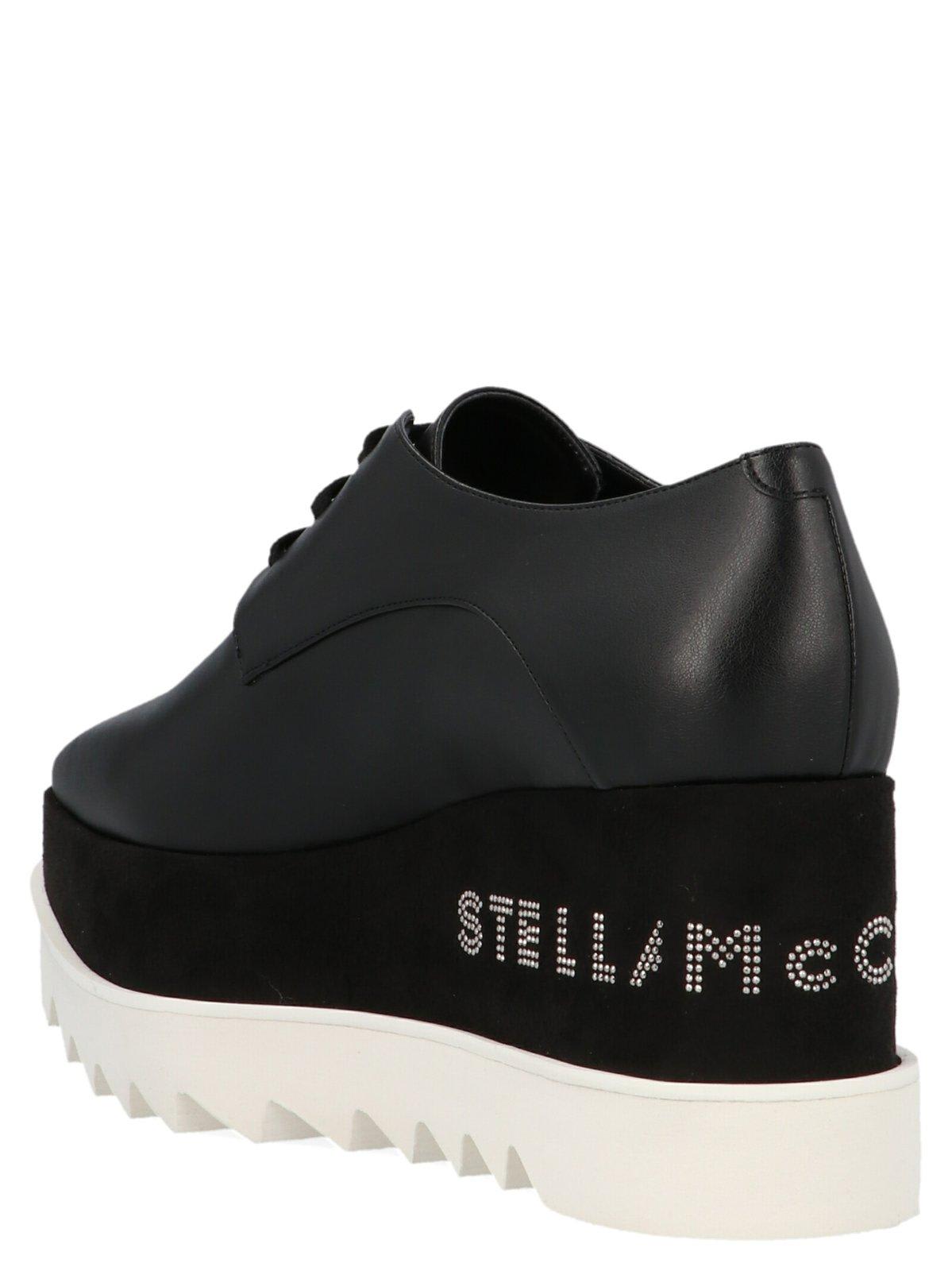 Shop Stella Mccartney Elyse Platforms Lace-up Shoes In Black