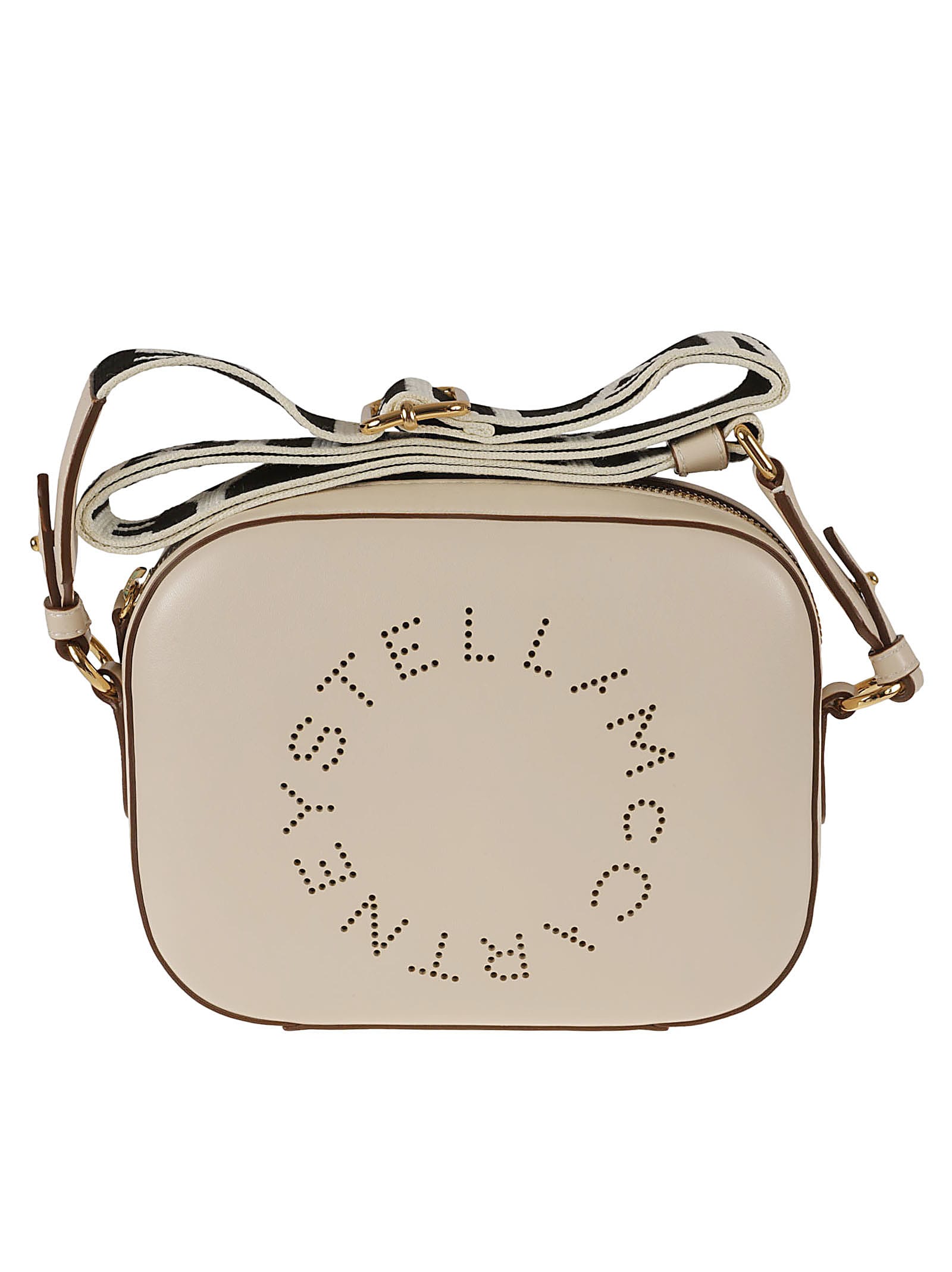 Shop Stella Mccartney Logo Perforated Camera Bag In Pure White