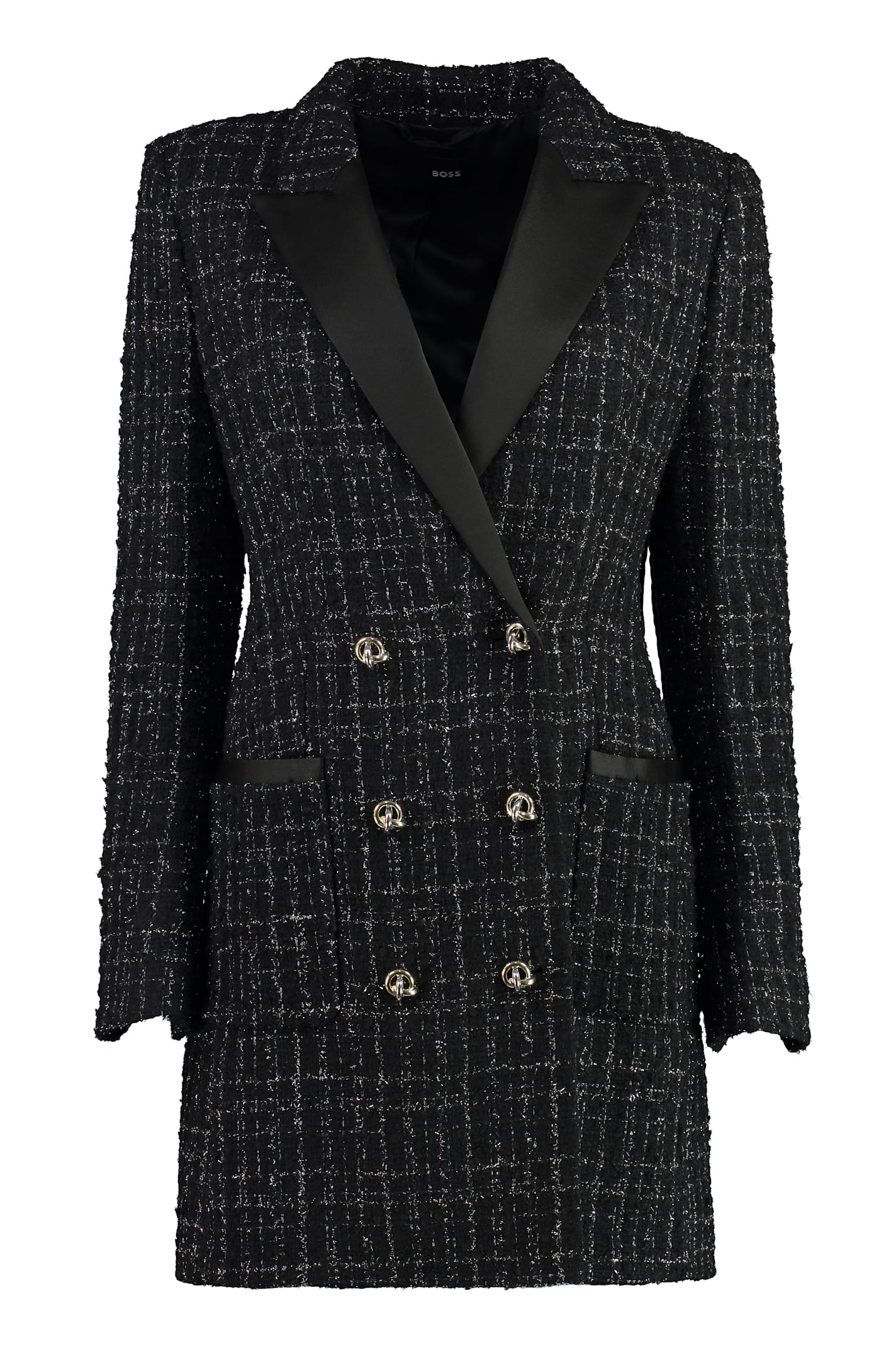 Shop Hugo Boss Double Breasted Blazer Dress In Black