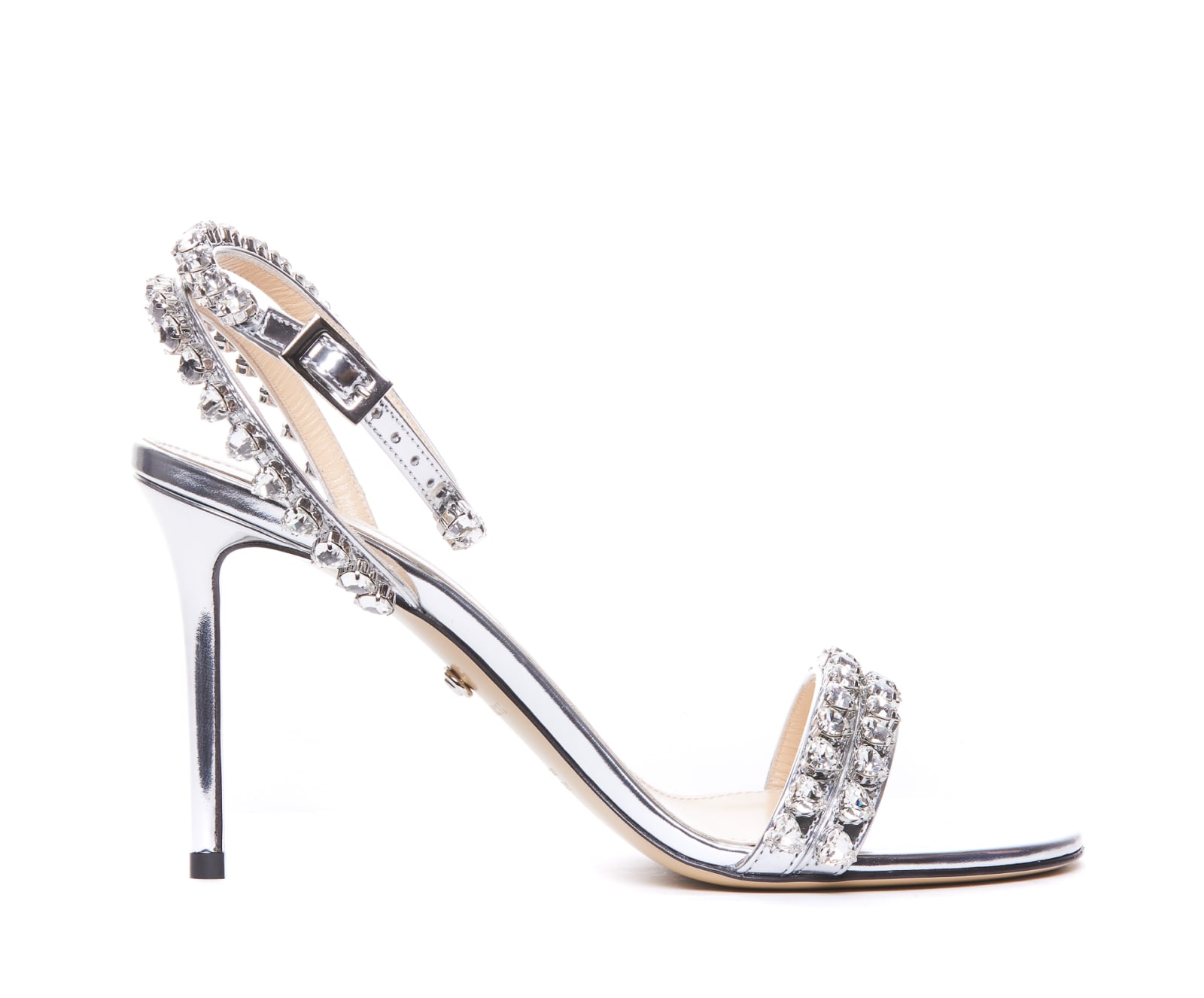 Mach &amp; Mach Audrey Crystal Pump Sandals In Silver