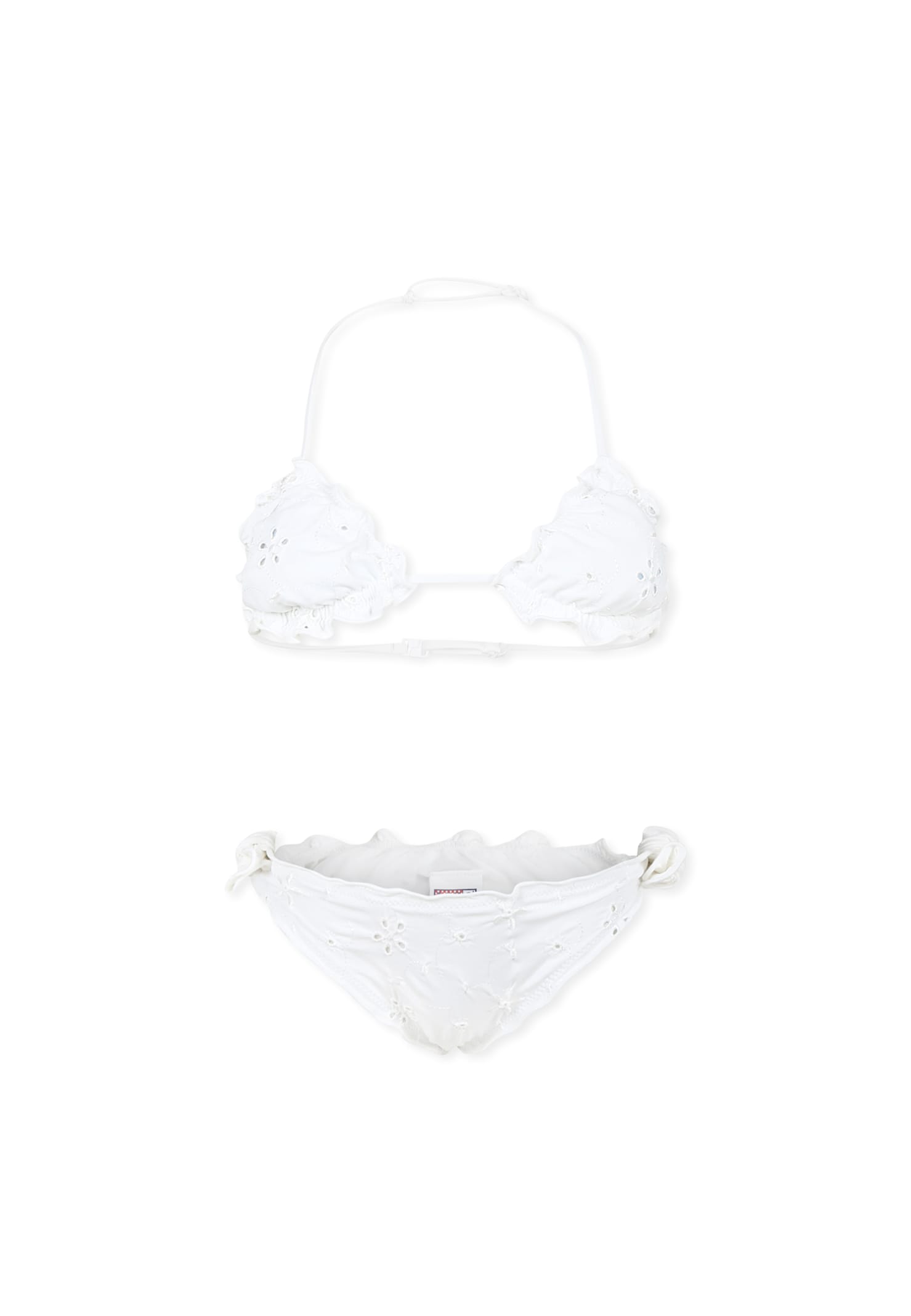 Mc2 Saint Barth White Bikini For Girl With Flowers In White