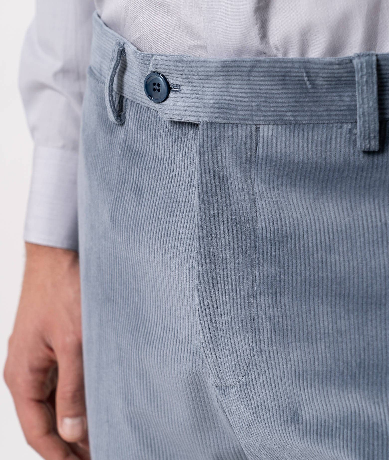 Larusmiani Velvet Trousers Howard Pants In Blue