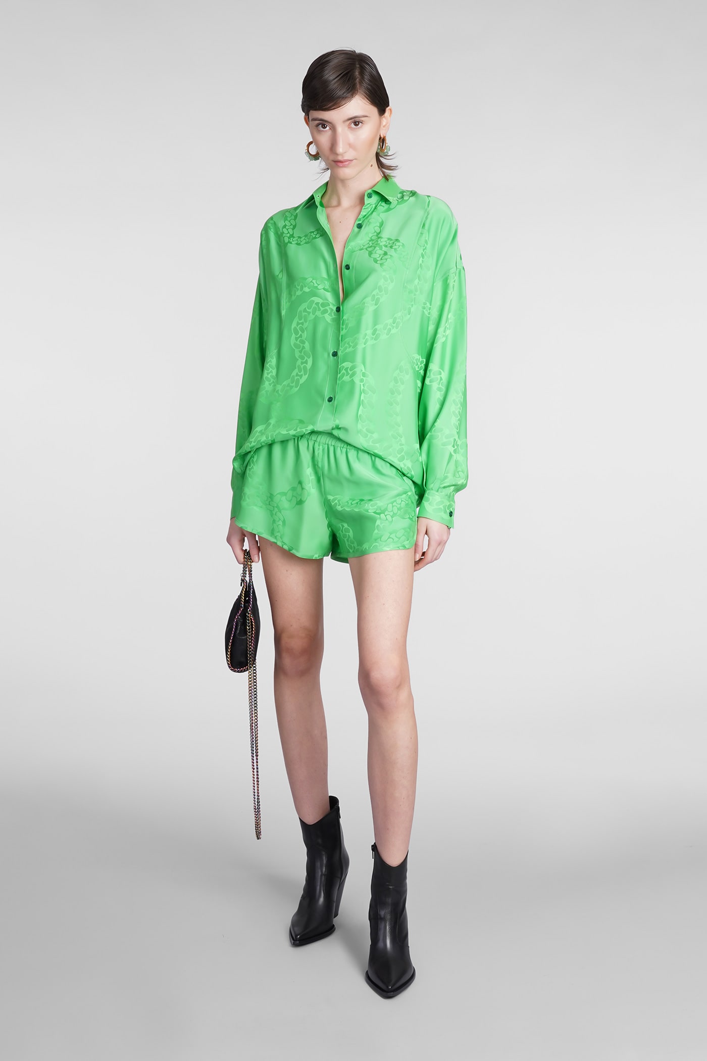 Shop Stella Mccartney Shorts In Green Viscose