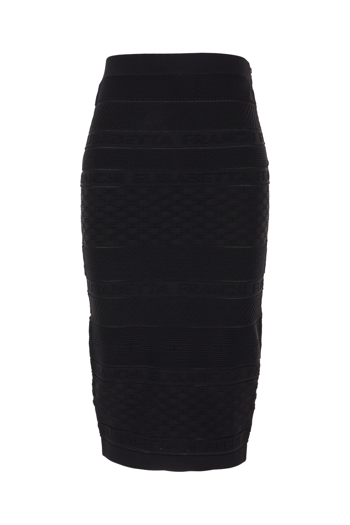 Black Stretch Viscose Blend Skirt