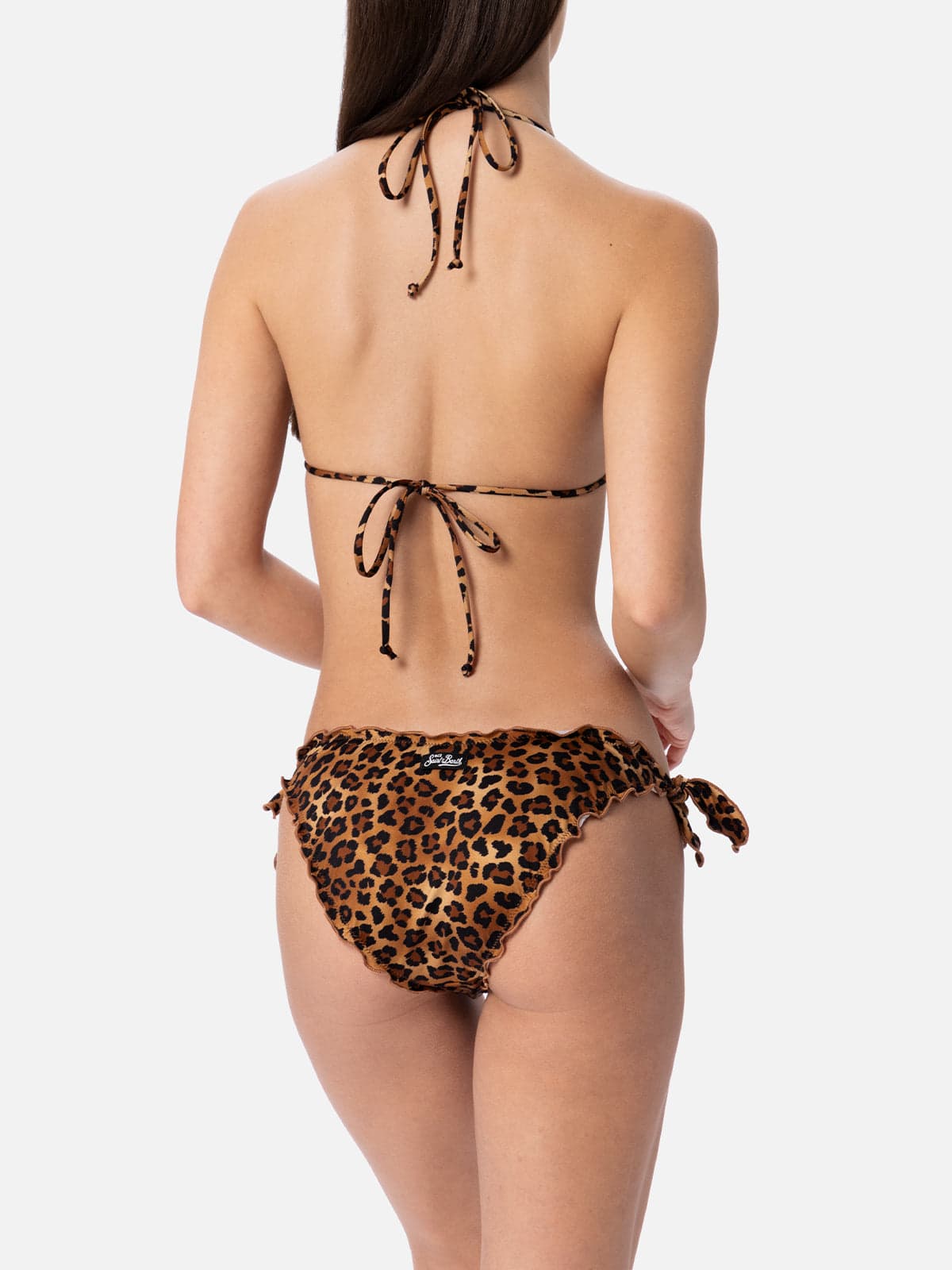 Shop Mc2 Saint Barth Woman Animalier Triangle Classic Bikini Sarius In Brown