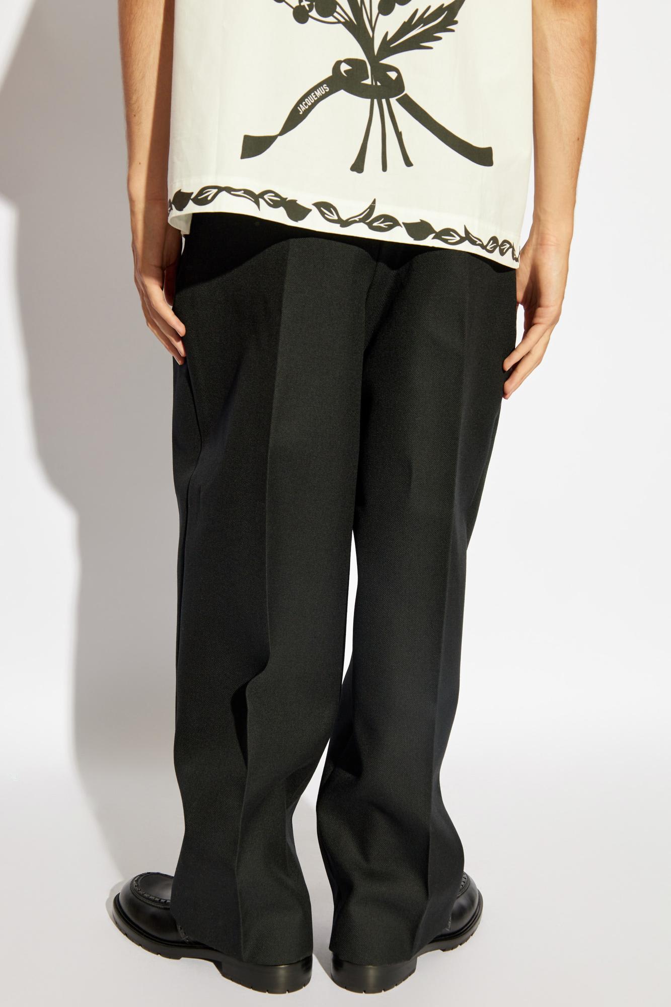 Shop Jacquemus Pants Marzio In Black