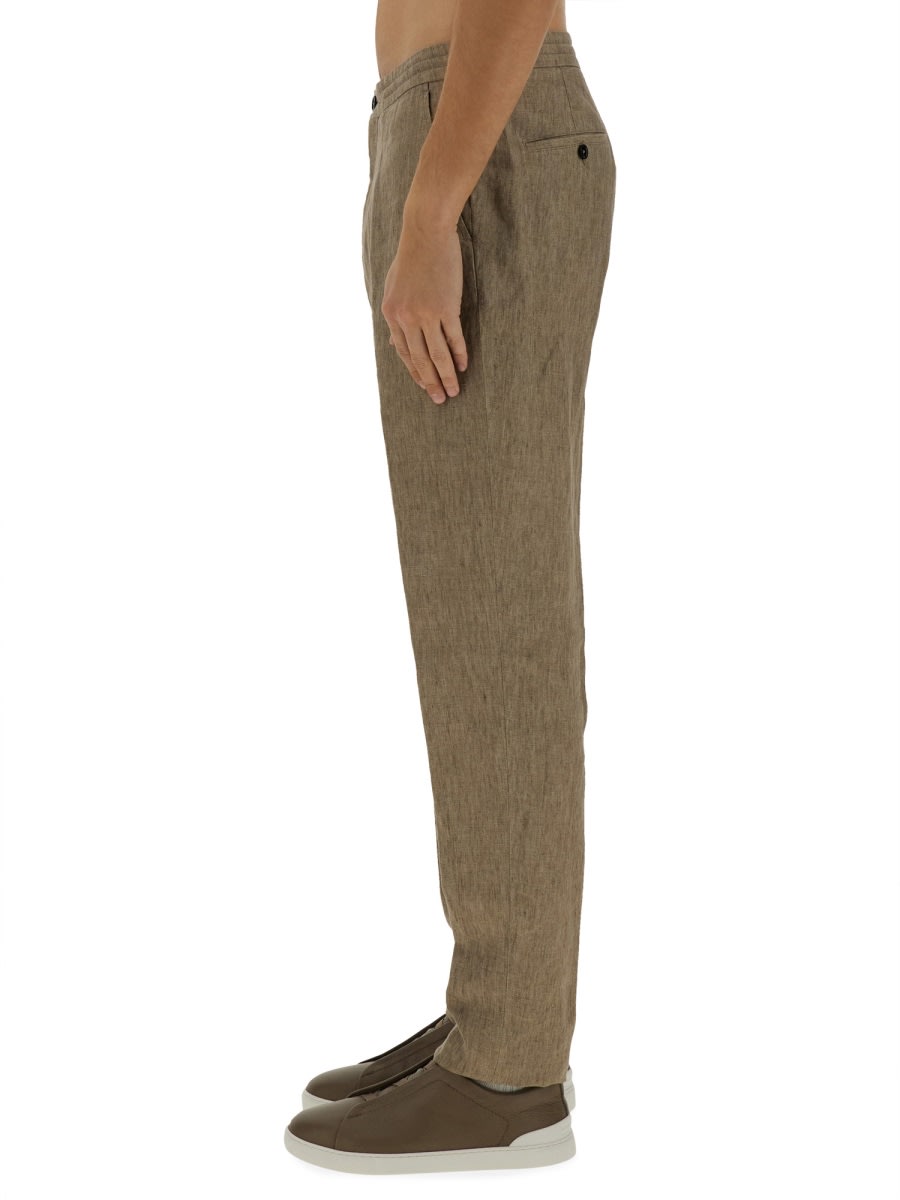 Zegna Stretch Gabardine Denim Jean In Beige