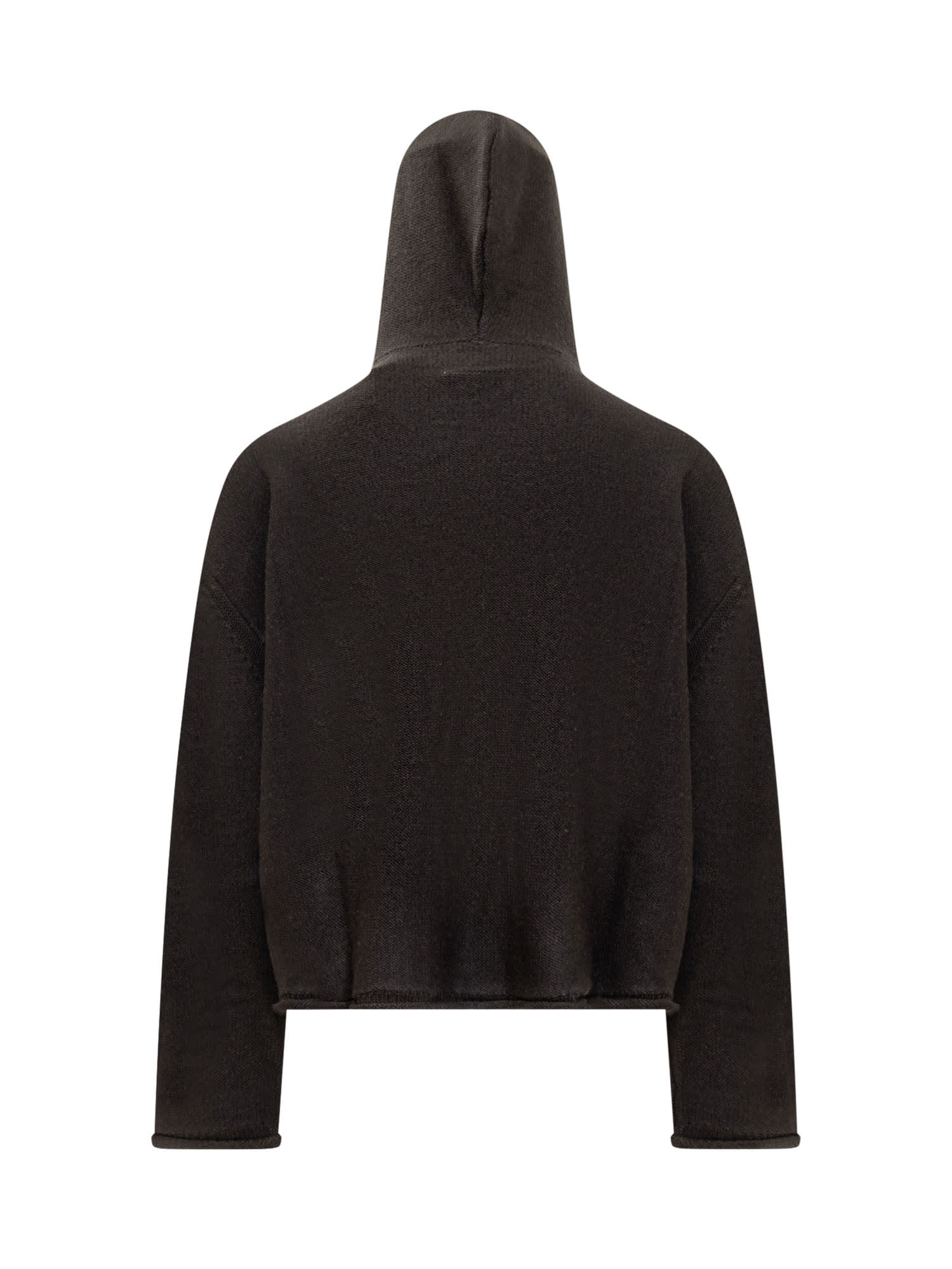 Shop Mm6 Maison Margiela Sweater With Hood In Nero