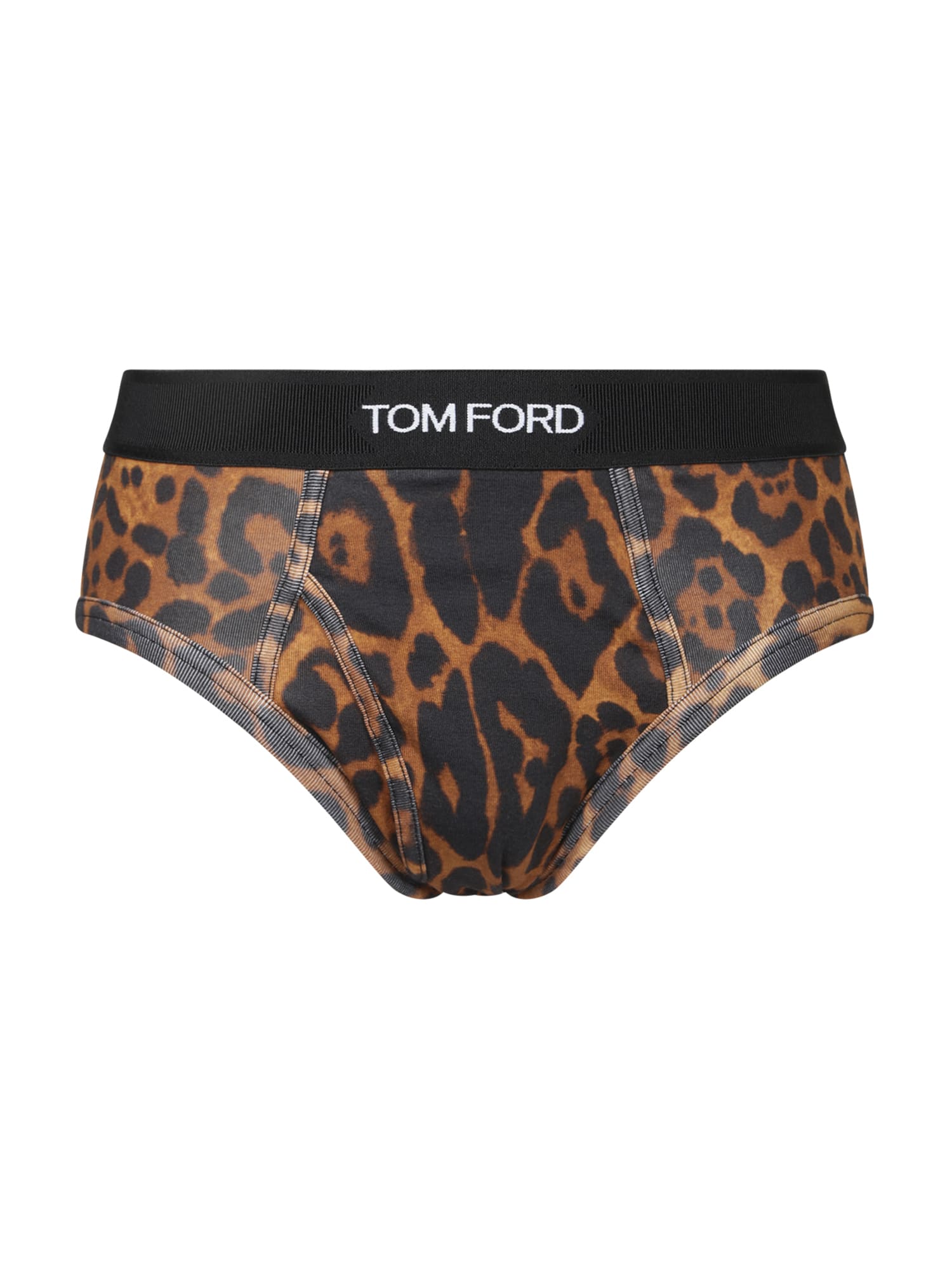 Tom Ford Leopard-print Stretch-cotton Briefs