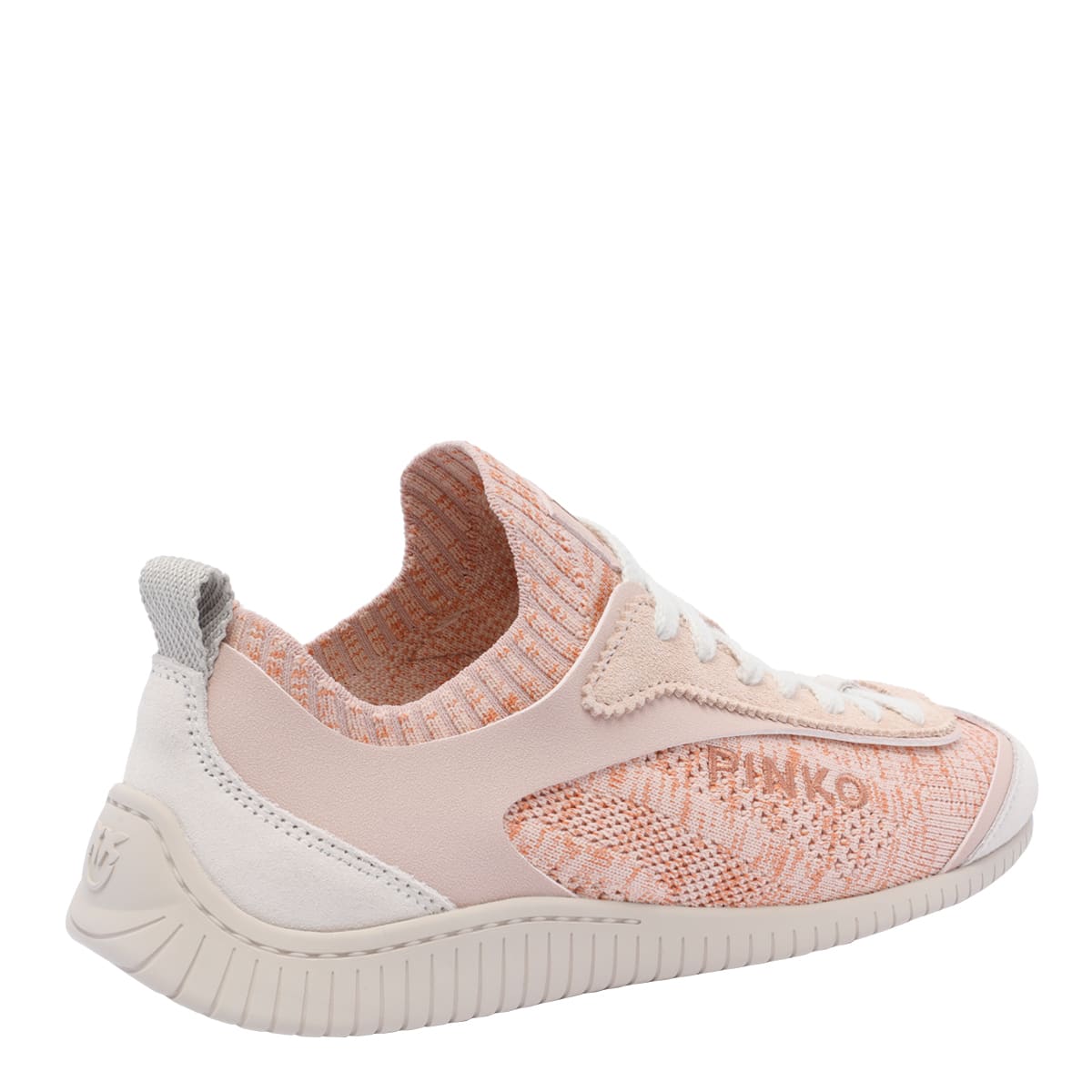 Pinko Elasticized Knit Low Top Sneakers In Pink