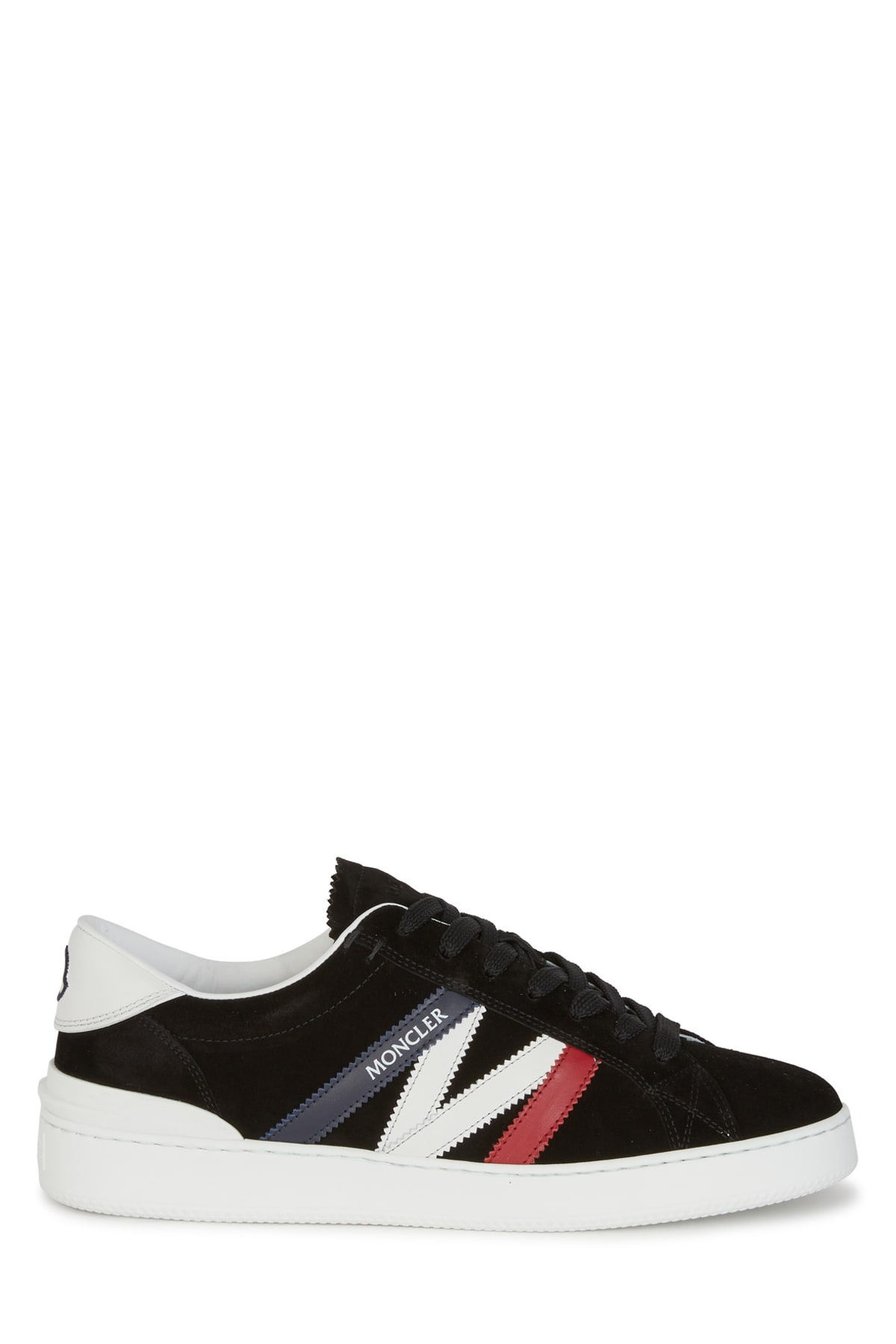 Shop Moncler Black Suede Monaco M Sneakers In P90