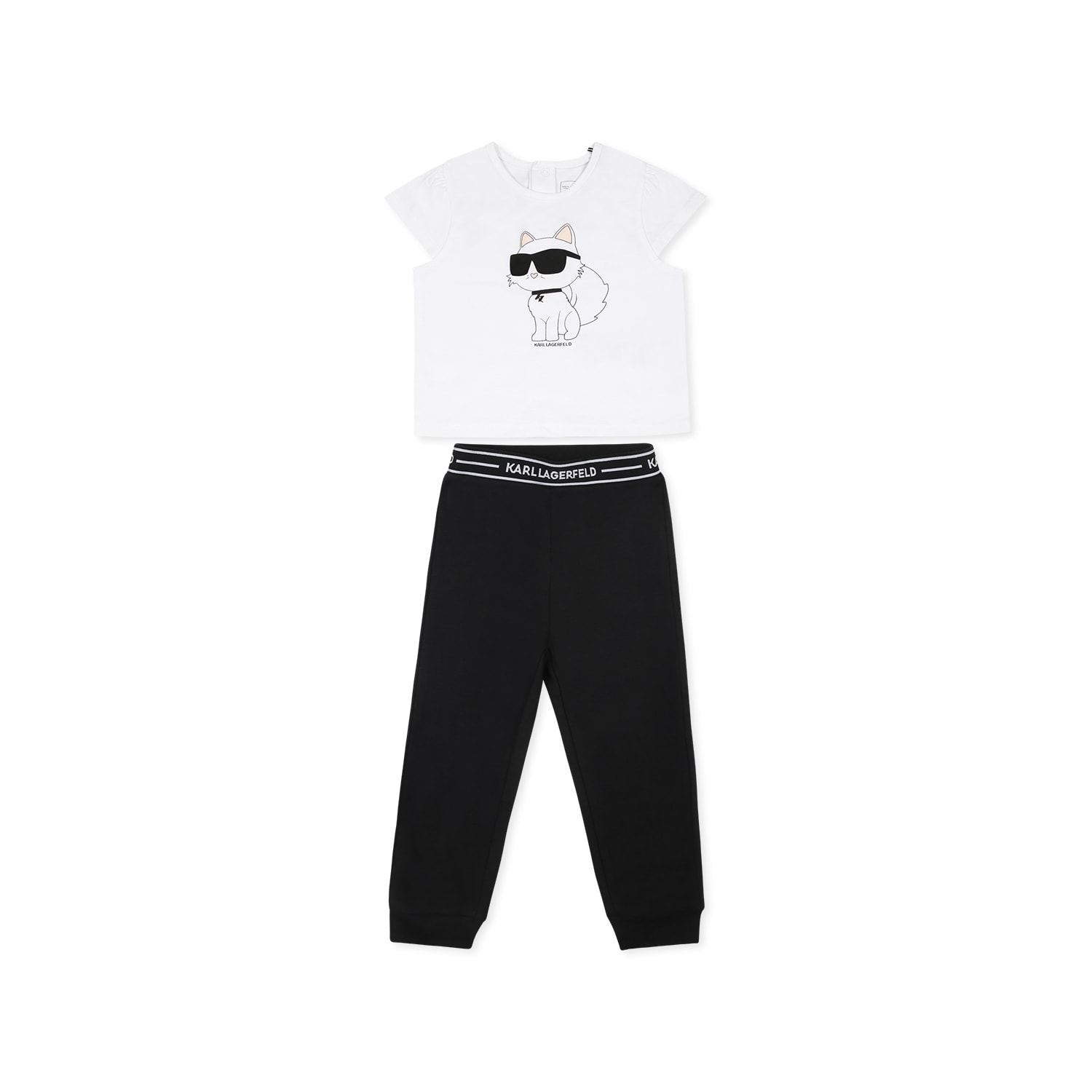 Shop Karl Lagerfeld Multicolor Suit For Baby Girl With Choupette