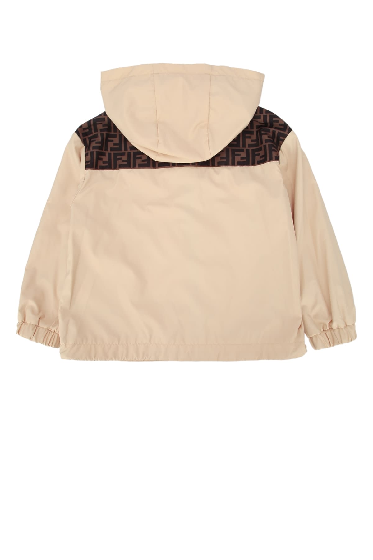 Fendi Boy's Monogram-print Windbreaker In Neutral
