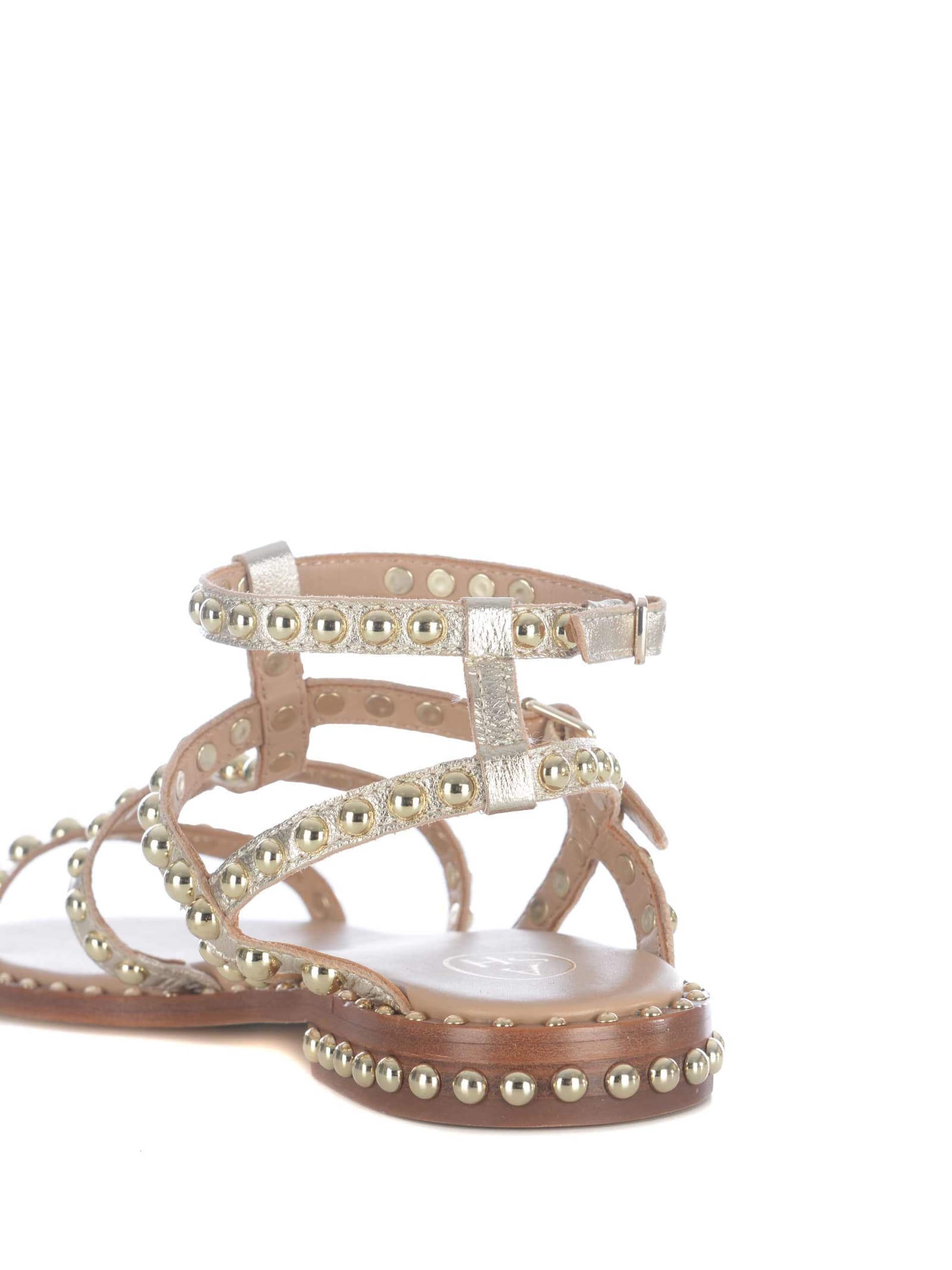 Shop Ash Sandal  Precious In Leather In Gold