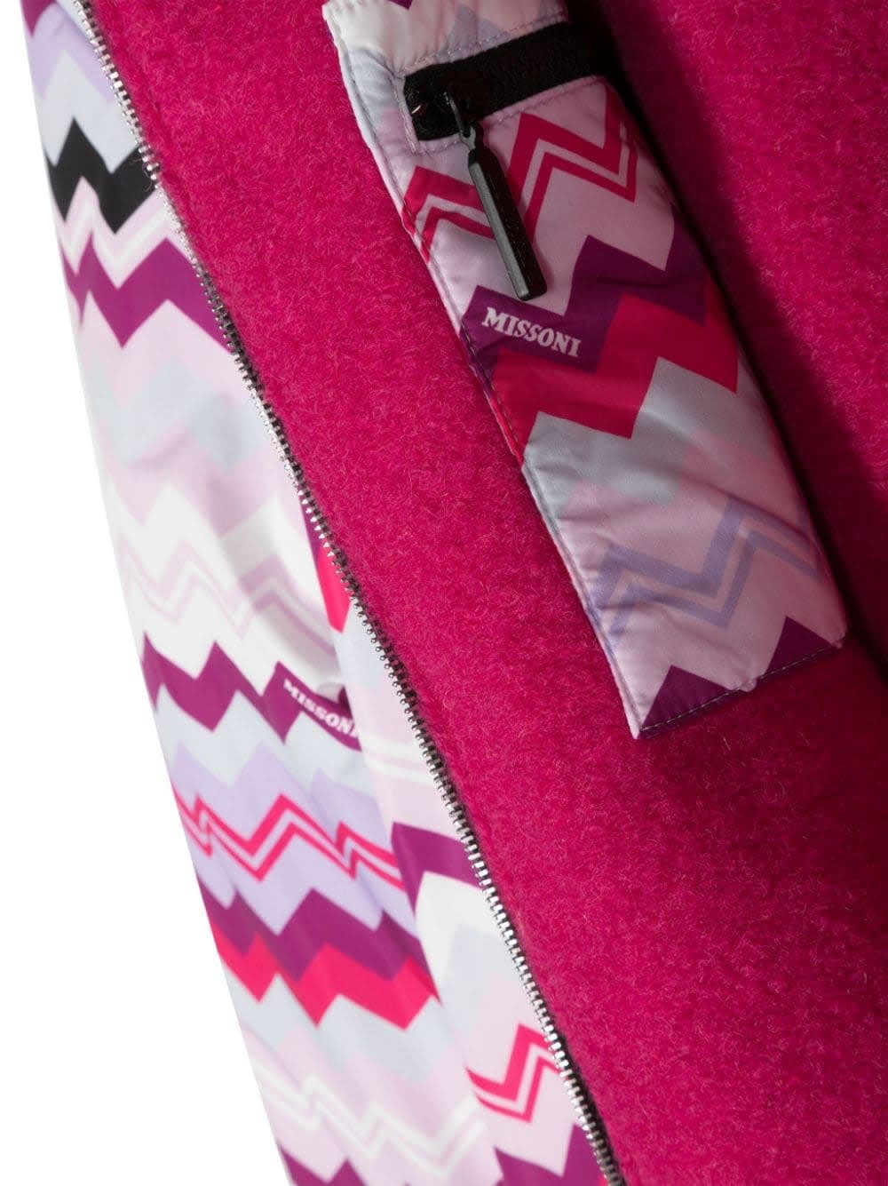 Shop Missoni Pink And Fuchsia Reversible Jacket With Chevron Pattern In Multicolor