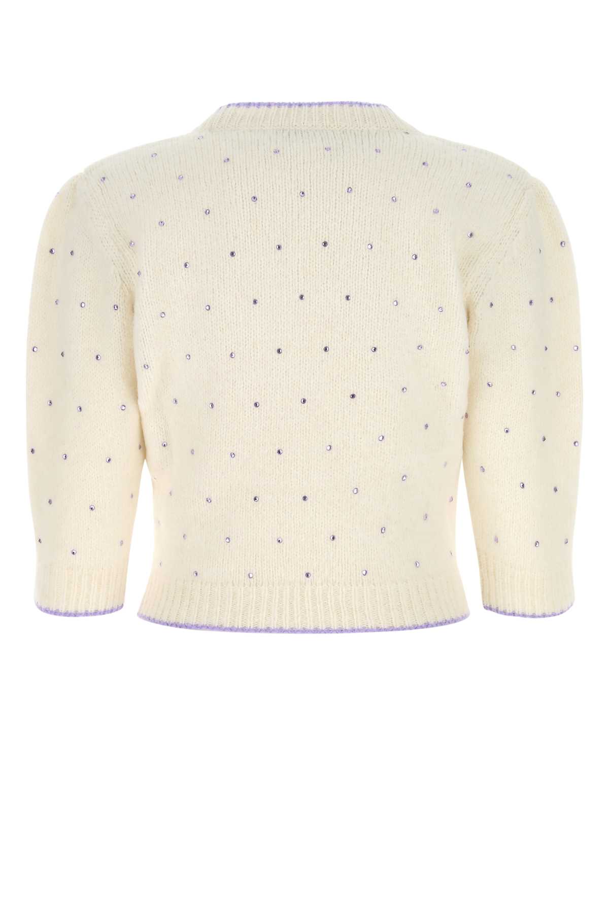 Shop Alessandra Rich Embellished Alpaca Blend Sweater In 811