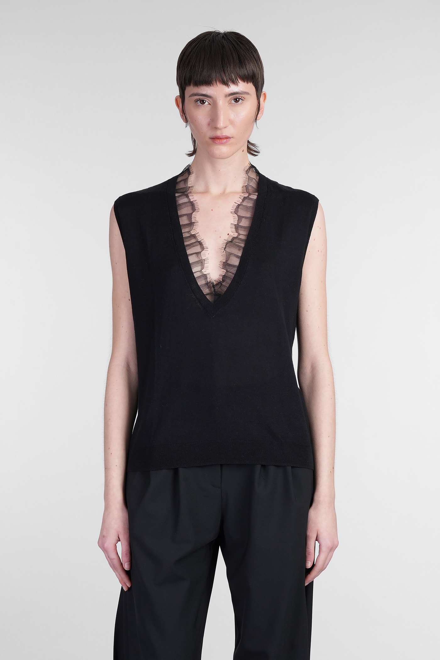 Iro Jayda Vest In Black Cotton