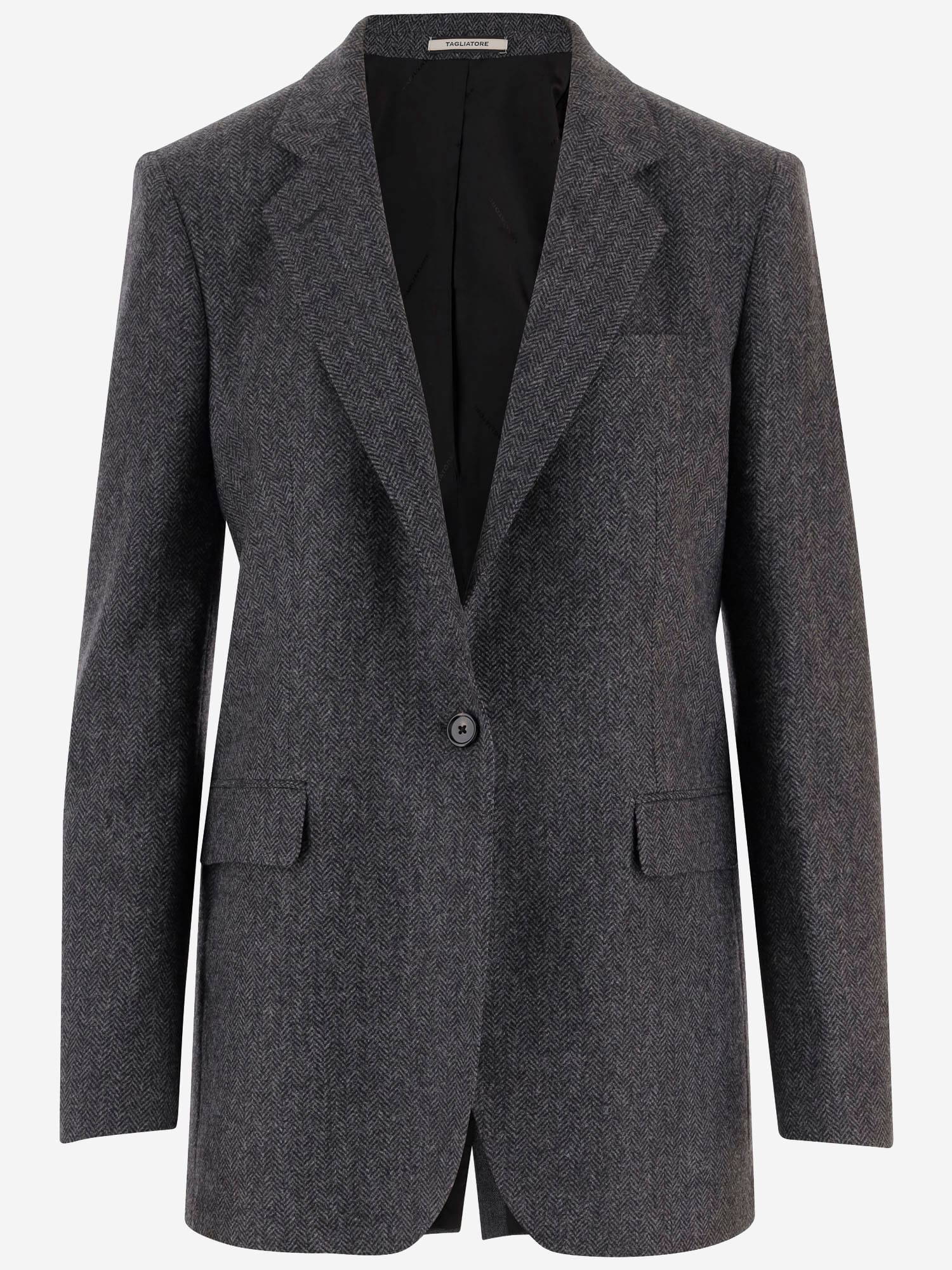 Tagliatore Wool And Cashmere Jacket In Black