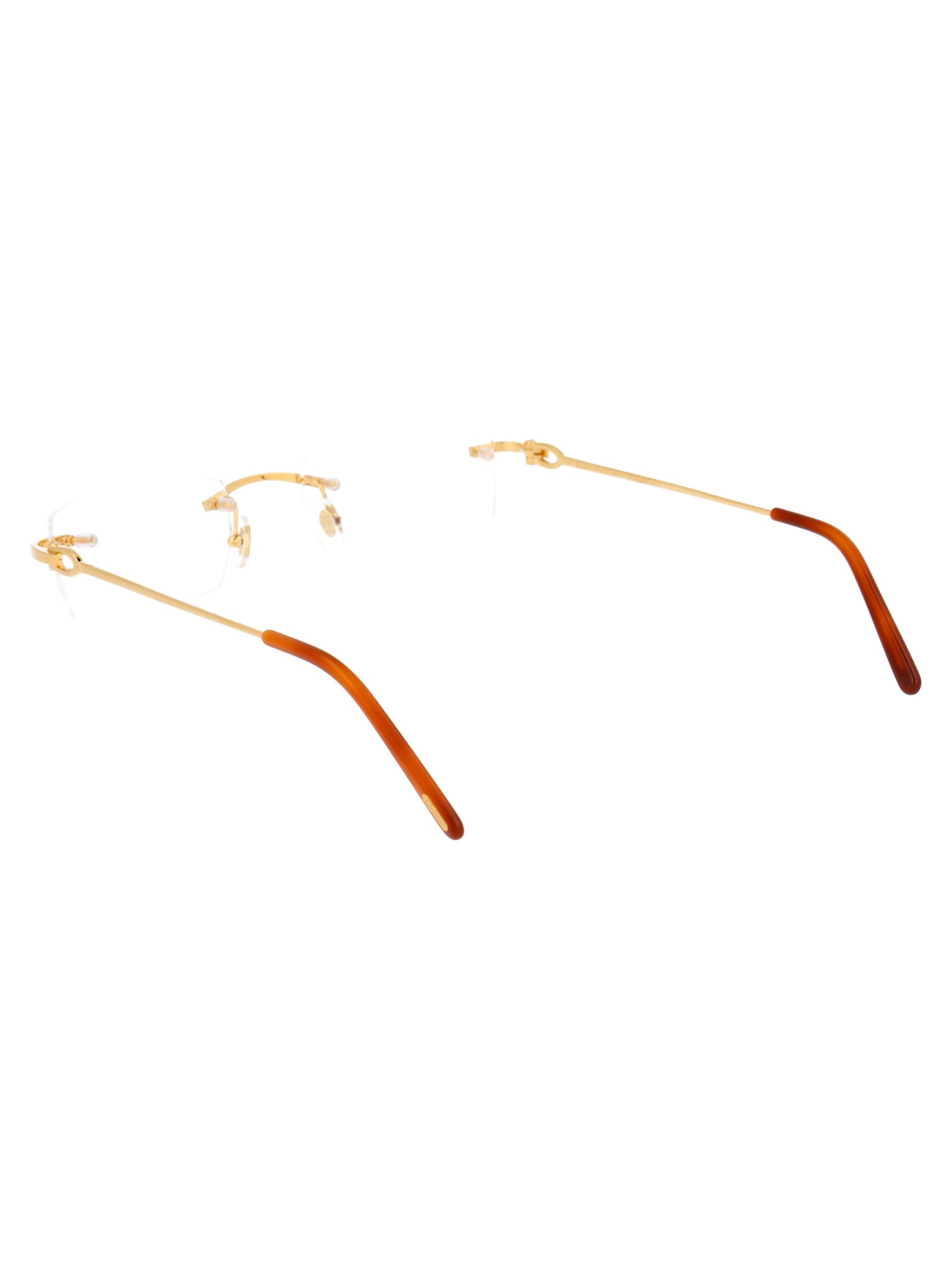 Shop Cartier Ct0045o Glasses In 002 Gold Gold Transparent