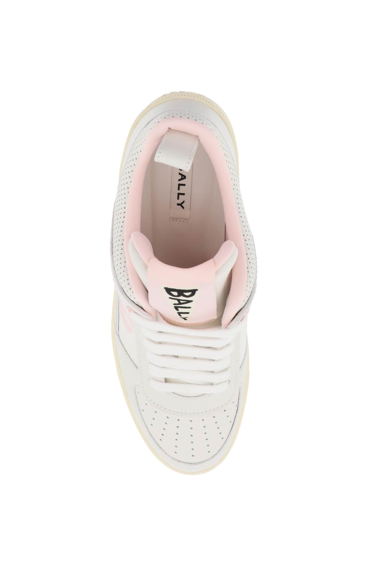 Shop Bally Leather Riweira Sneakers In White Rosa (white)