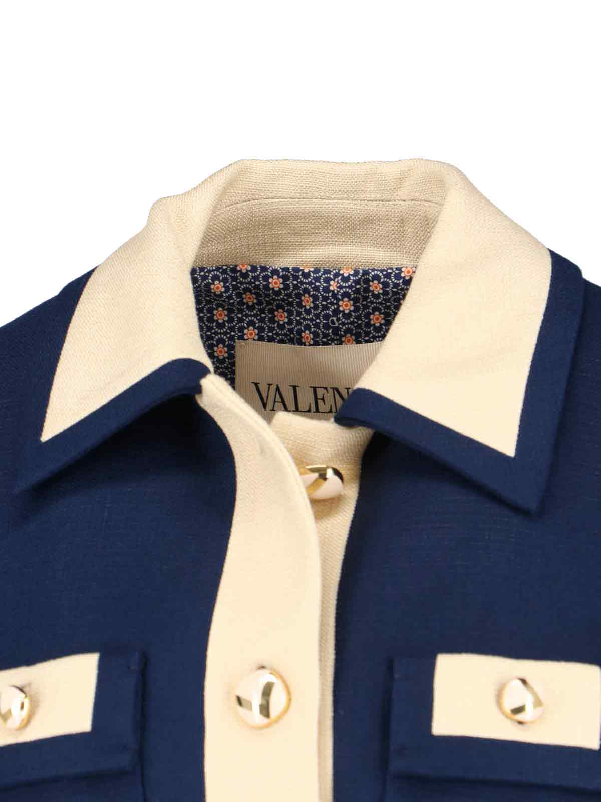 Valentino Collared Single-breasted Coat Jacket With Belted Waist In Blue