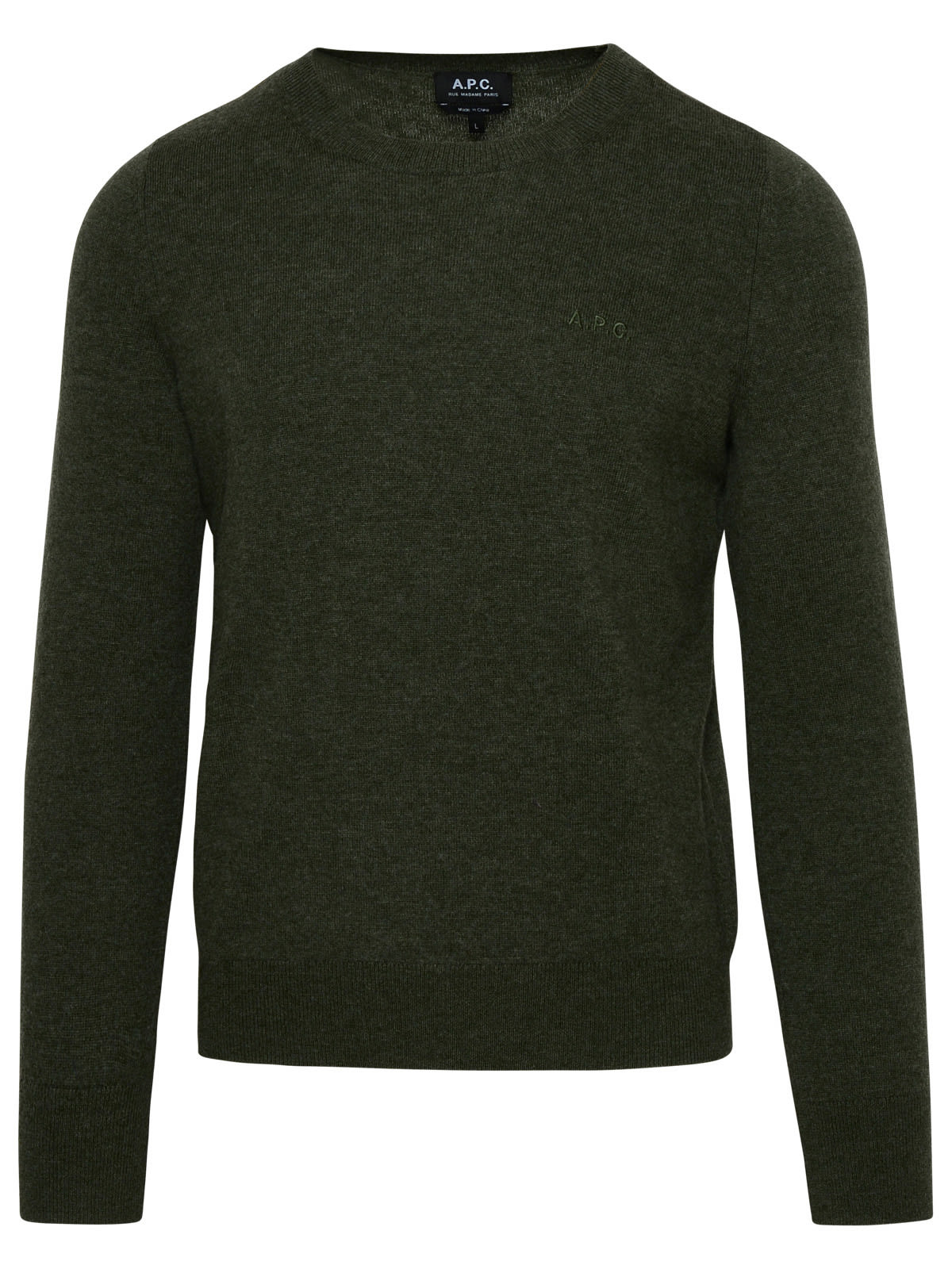 Shop Apc Nina Sweater In Green Wool