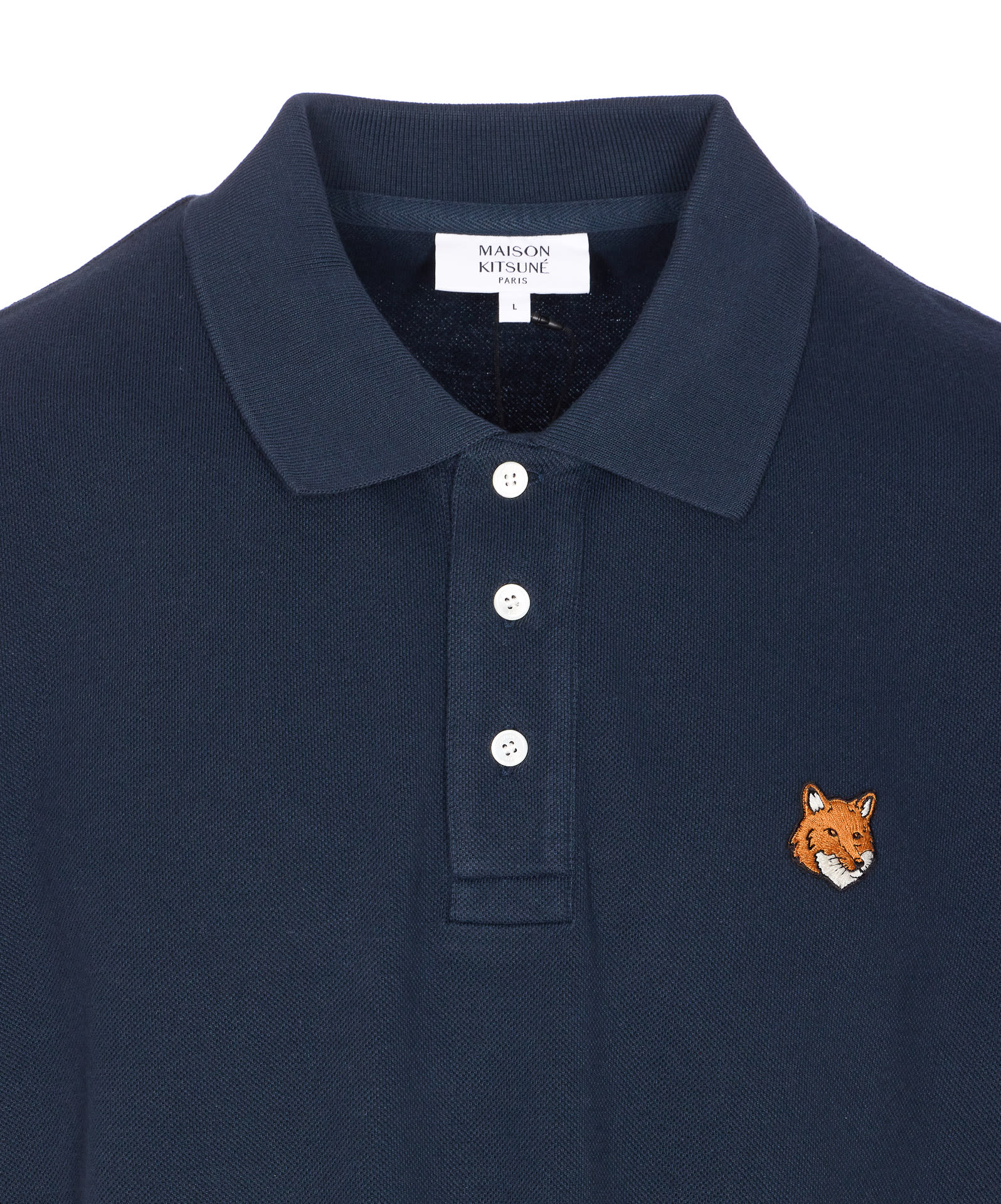 Maison Kitsuné Regular Fit Polo Shirt With Short Sleeves In Blue