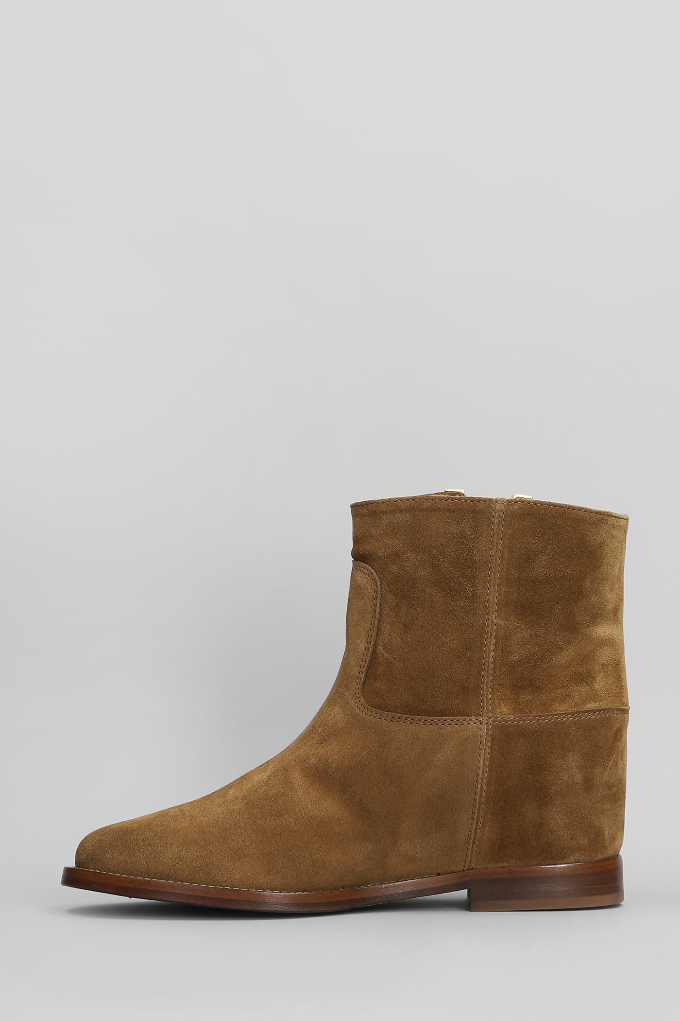 Via Roma 15 Ankle Boots Inside Wedge In Leather Color Suede In Leather Color