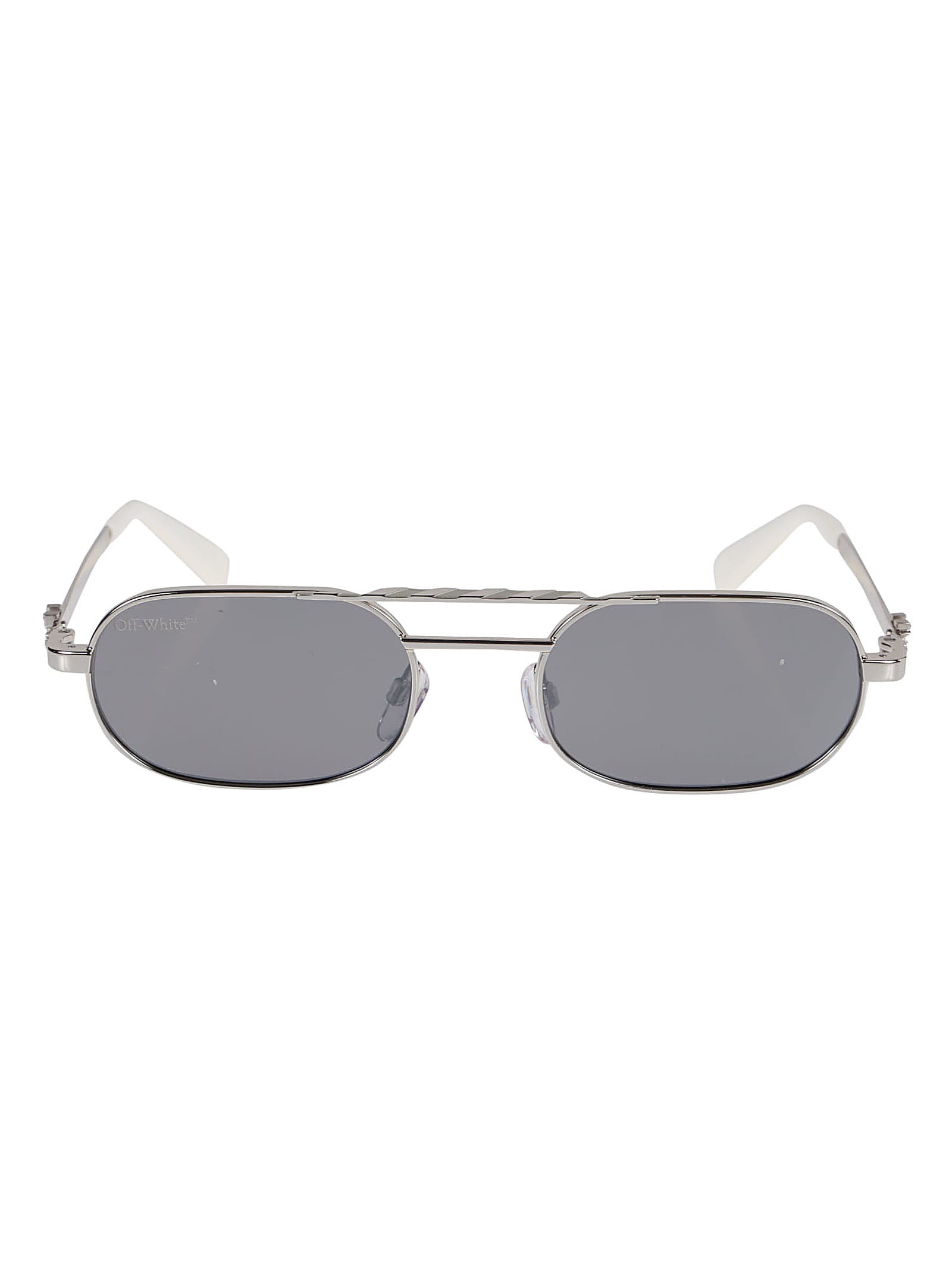 Off-White Baltimore: Silver sunglasses with mirror lenses