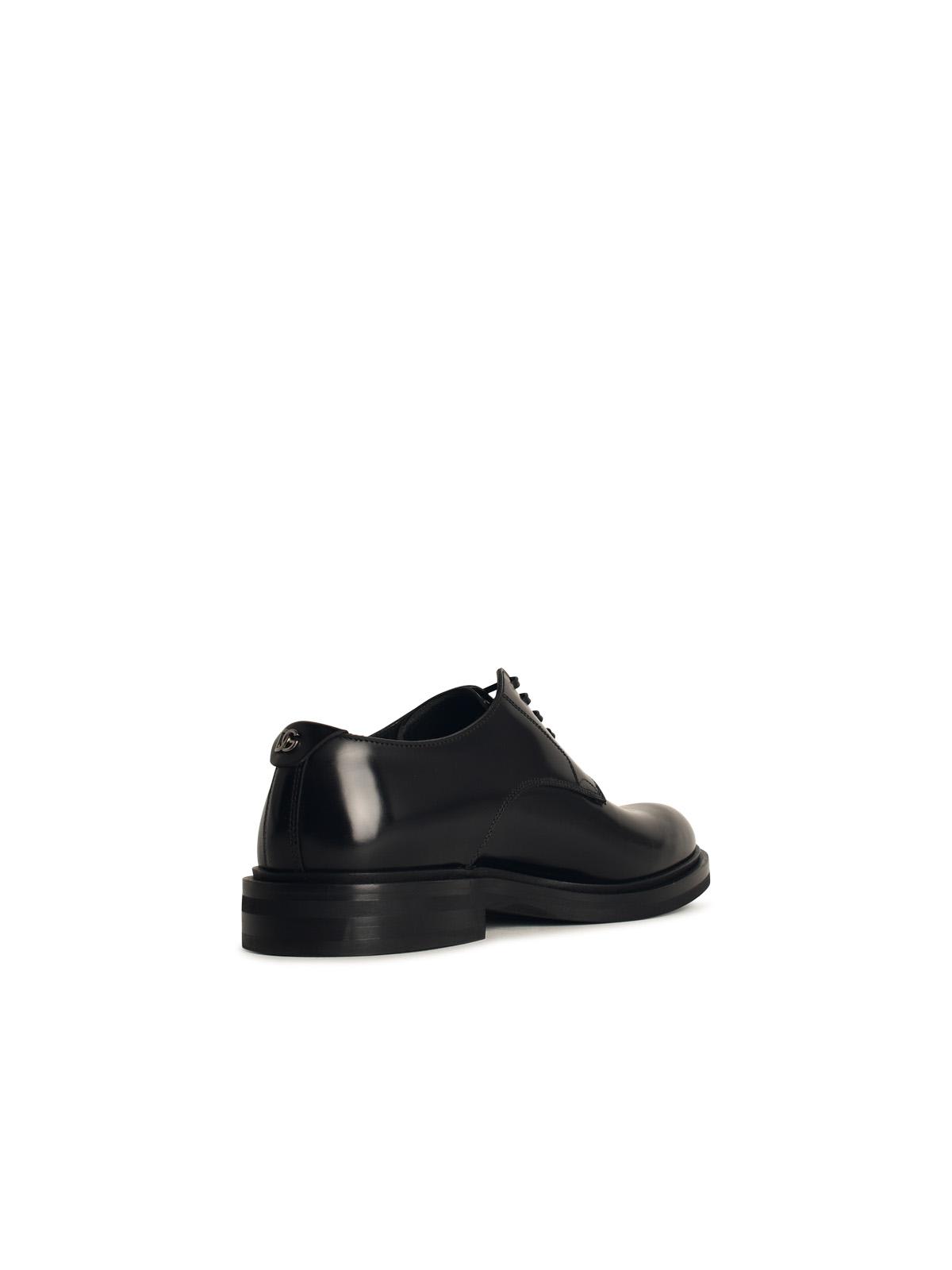 Shop Dolce & Gabbana Scarpa Derby In Shiny Black Leather