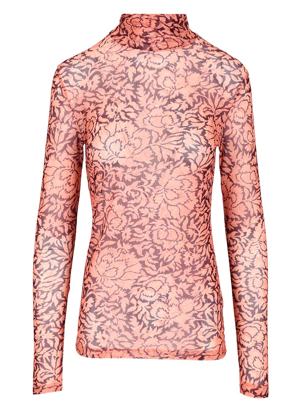 Dries Van Noten Semi-sheer Long-sleeved Floral Top In Multicolor