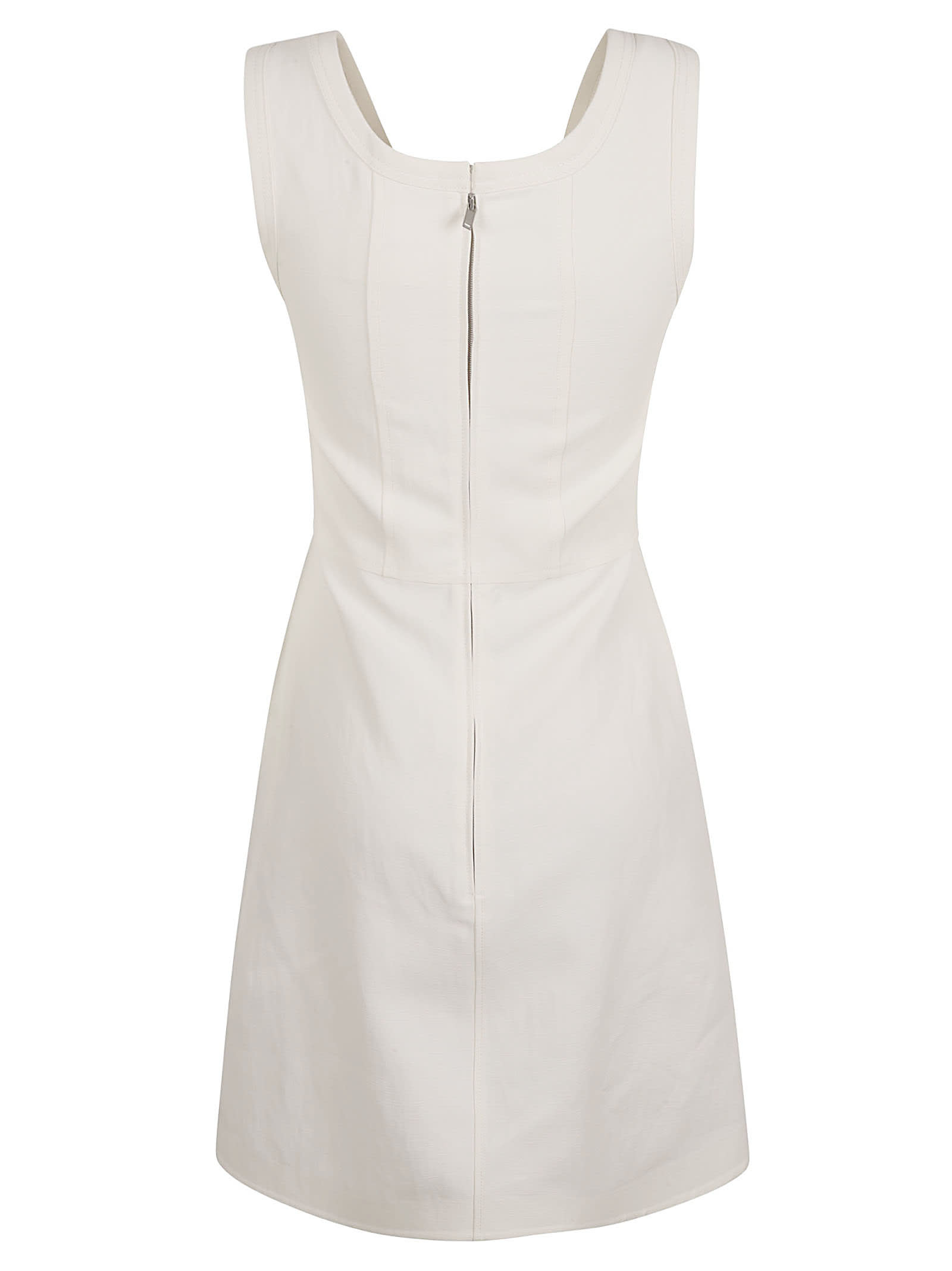 Shop Jil Sander Textured Linen & Viscose Dress In Optic White