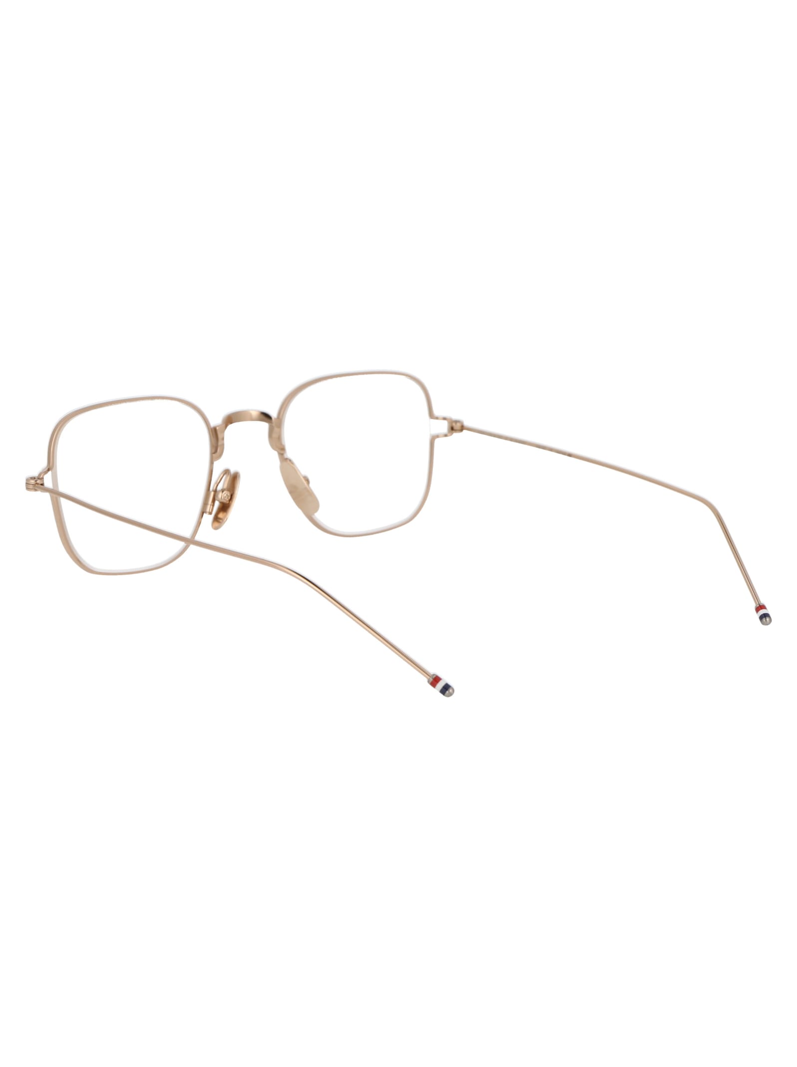 Shop Thom Browne Tb-116 Glasses In White Gold - Navy W/ Clear