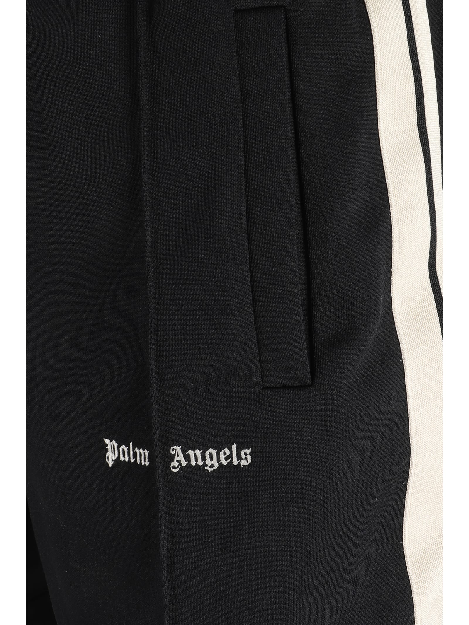 Shop Palm Angels Shorts In Black Off White