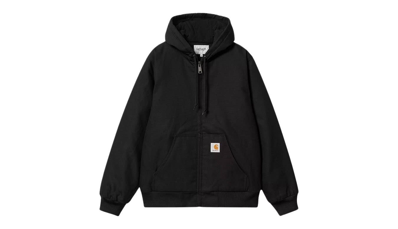 Carhartt Wip Men's Black Active Brand-patch Organic-cotton Jacket In Black