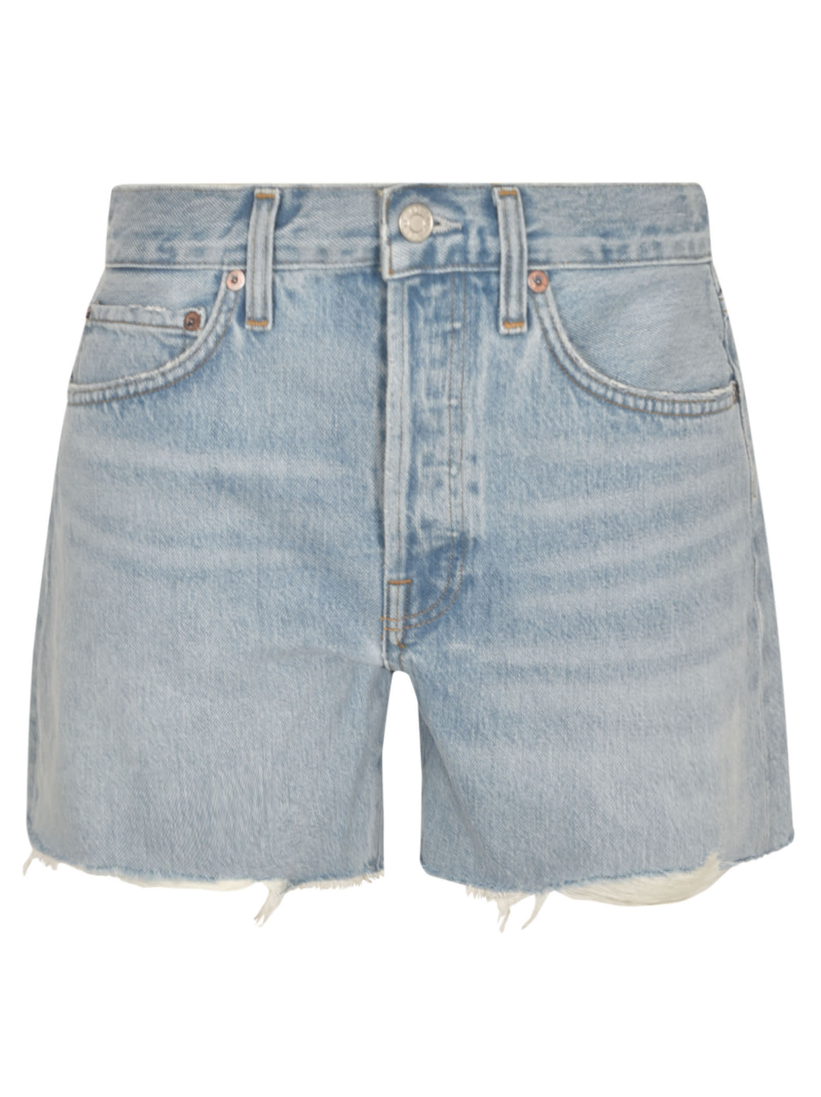AGOLDE Vida cotton denim shorts - Blue