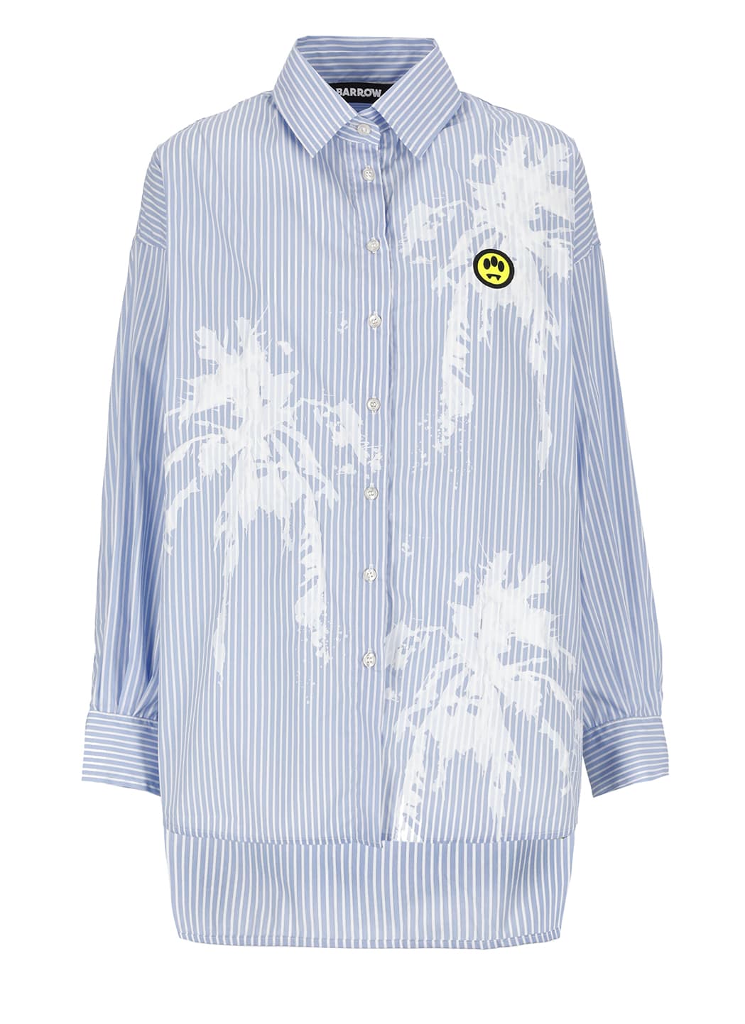 Shop Barrow Striped Shirt With Logo In Light Blue