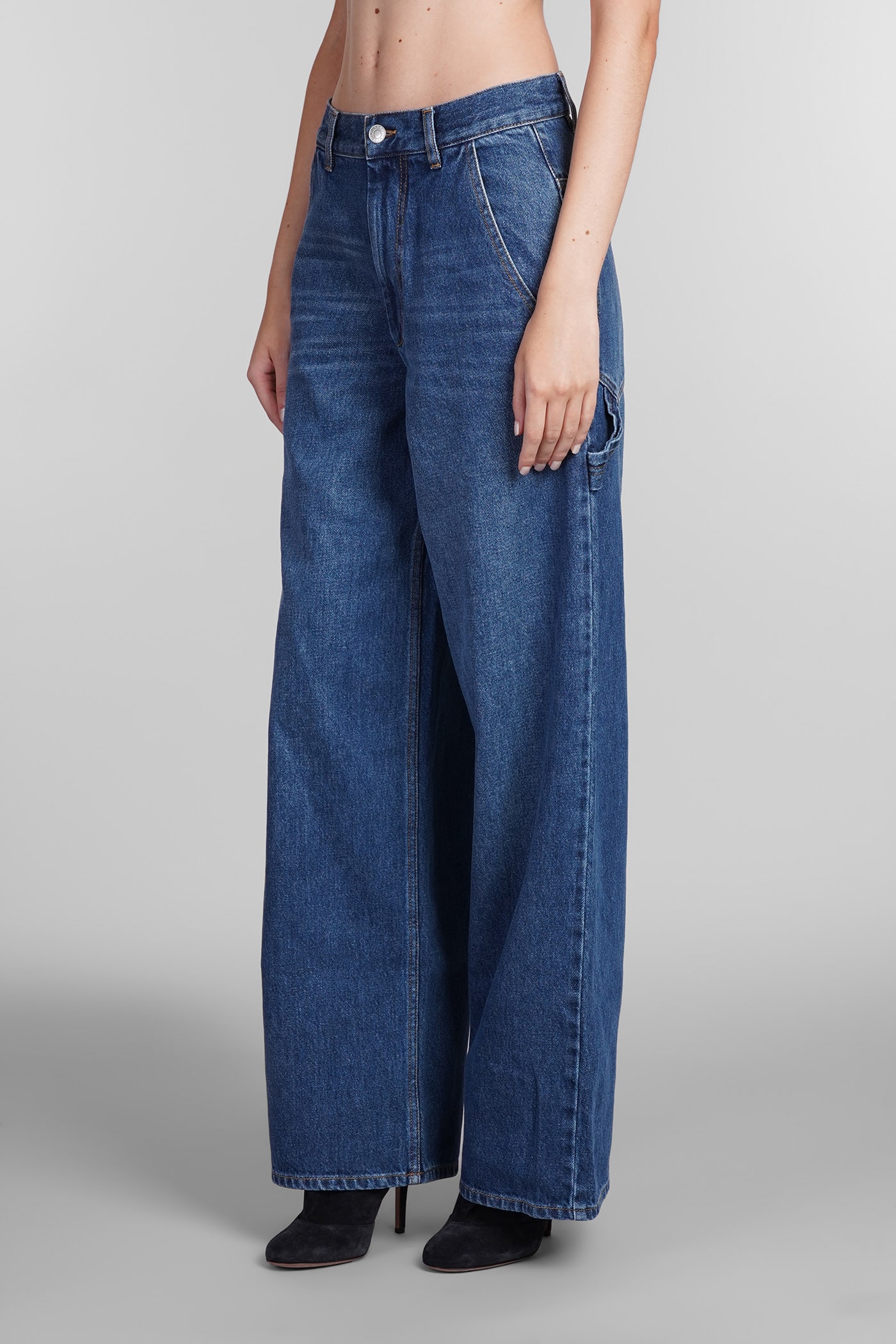 Shop Marant Etoile Solene Jeans In Blue Cotton