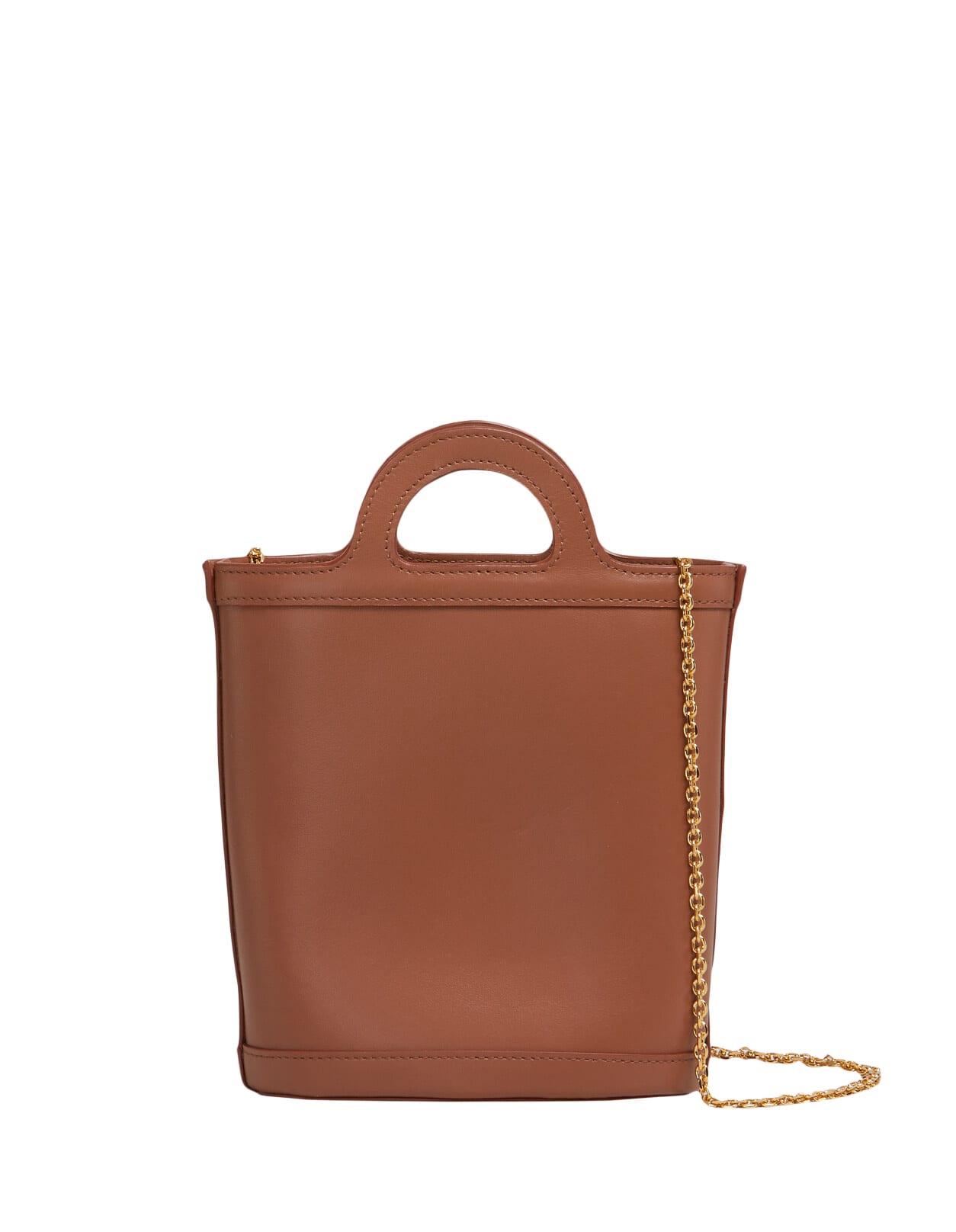 Shop Marni Tropicalia Nano Bucket Bag In Brown Leather