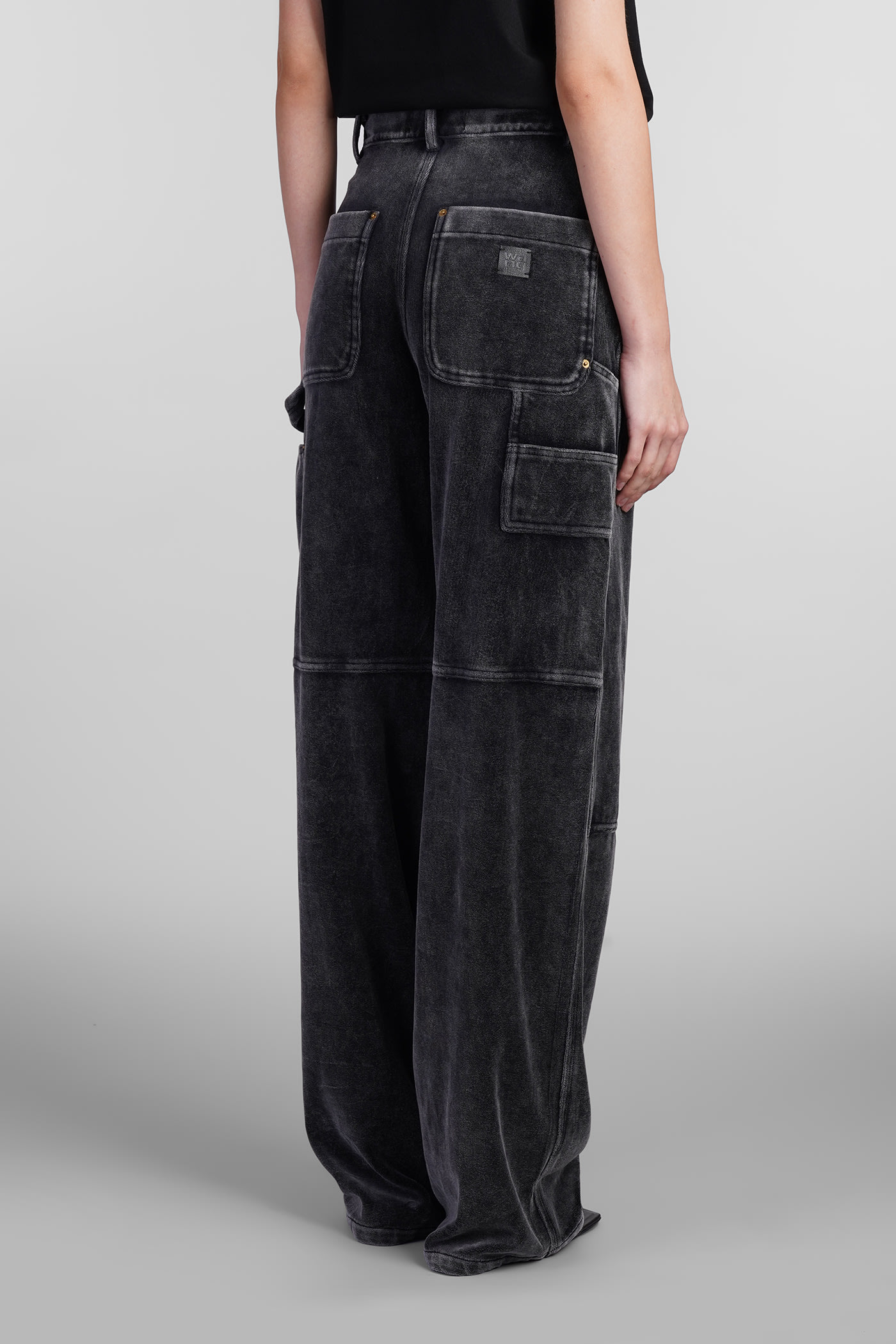 Shop Alexander Wang Pants In Black Cotton