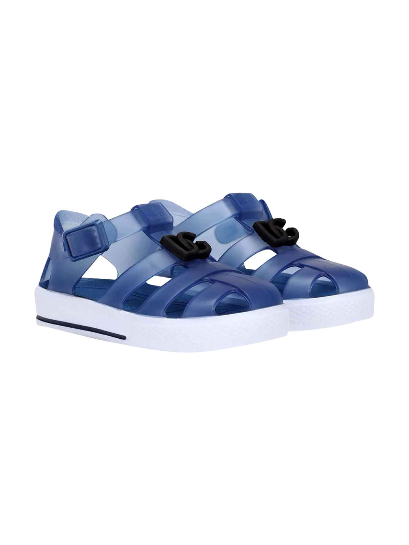 Dolce & Gabbana Blue Sandals With Cage Tip