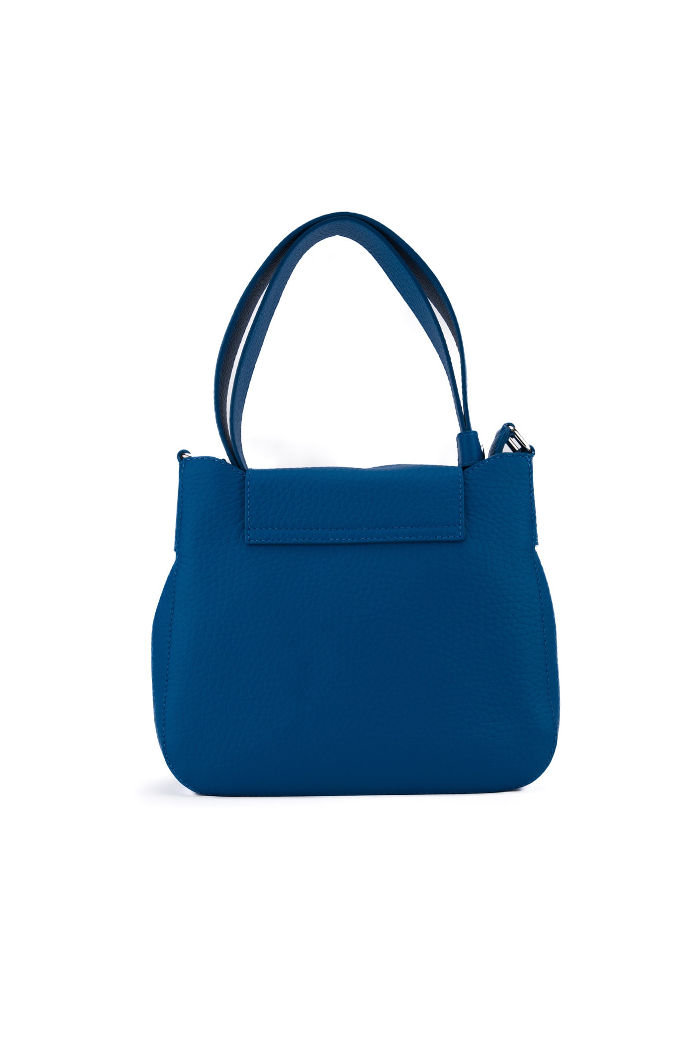 Shop Orciani Dama Soft Midi Bag In Leather In Blu Elettrico