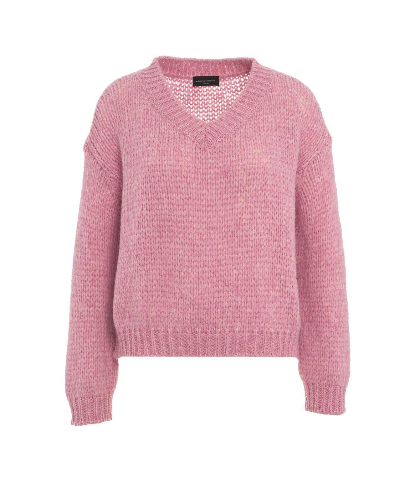 Shop Roberto Collina V-neck Knit Sweater In Pink