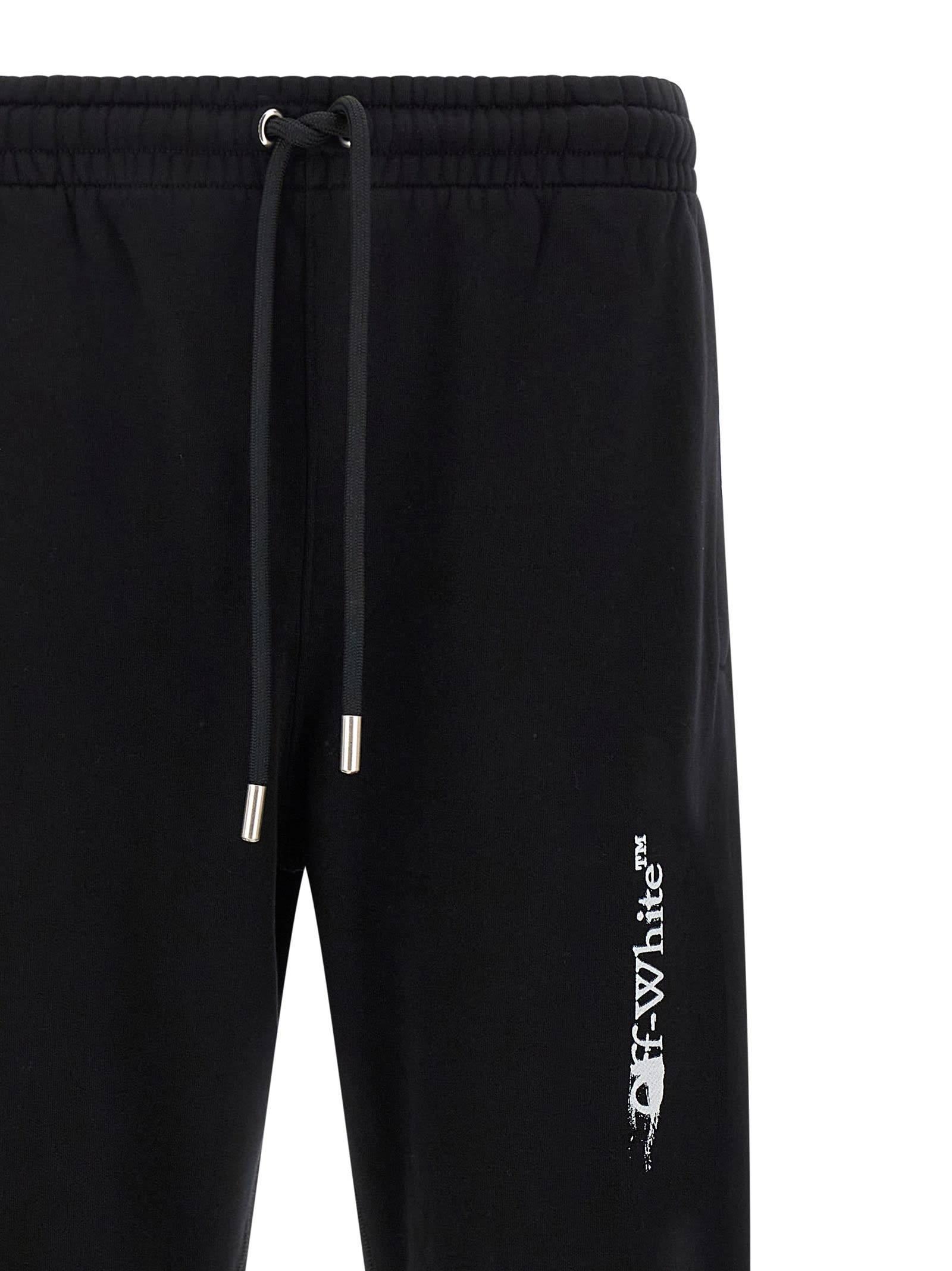 Off-white Cuffed Joggers Elastic Waistband And Pockets In Black