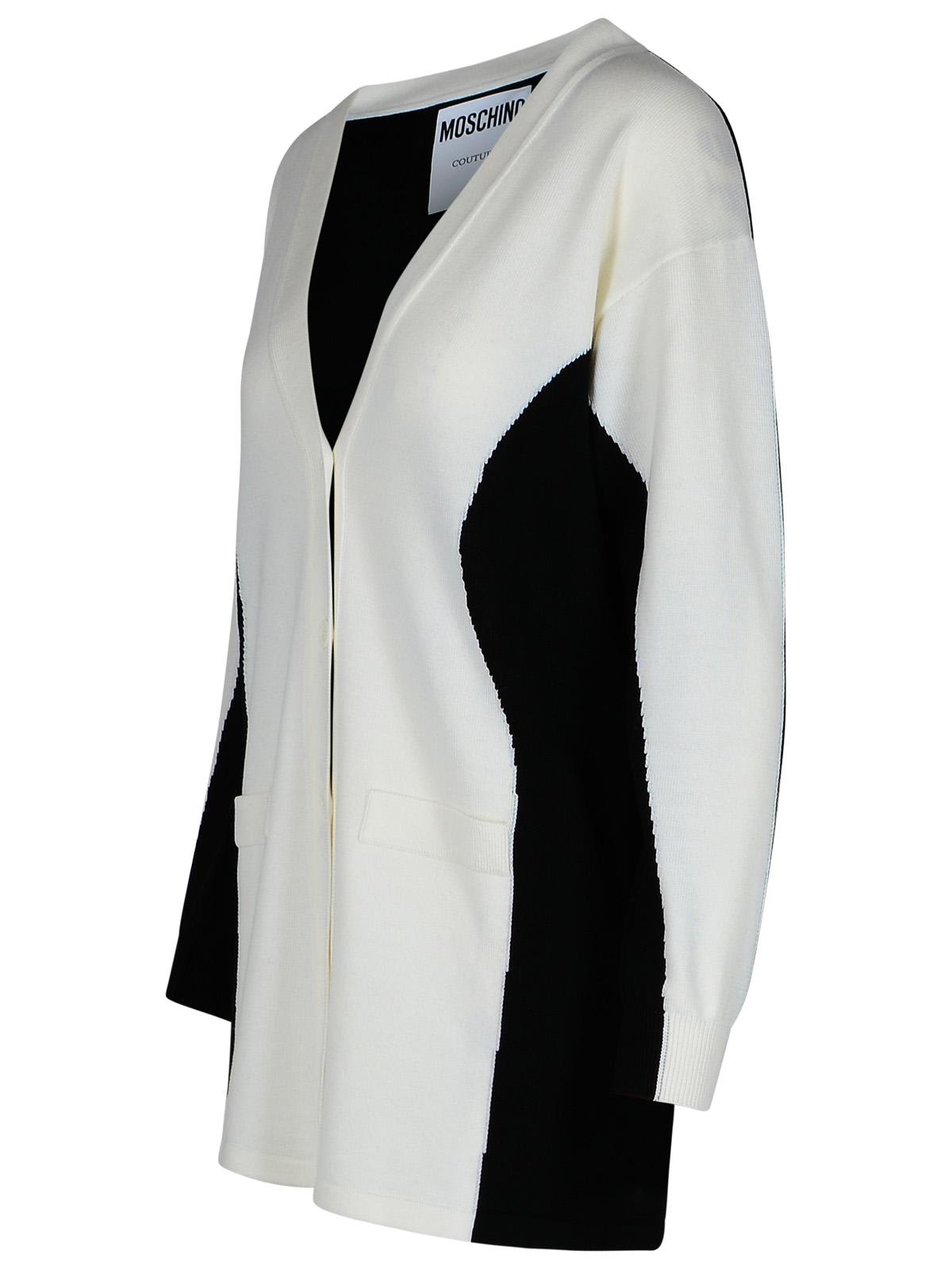 Shop Moschino White Virgin Wool Cardigan