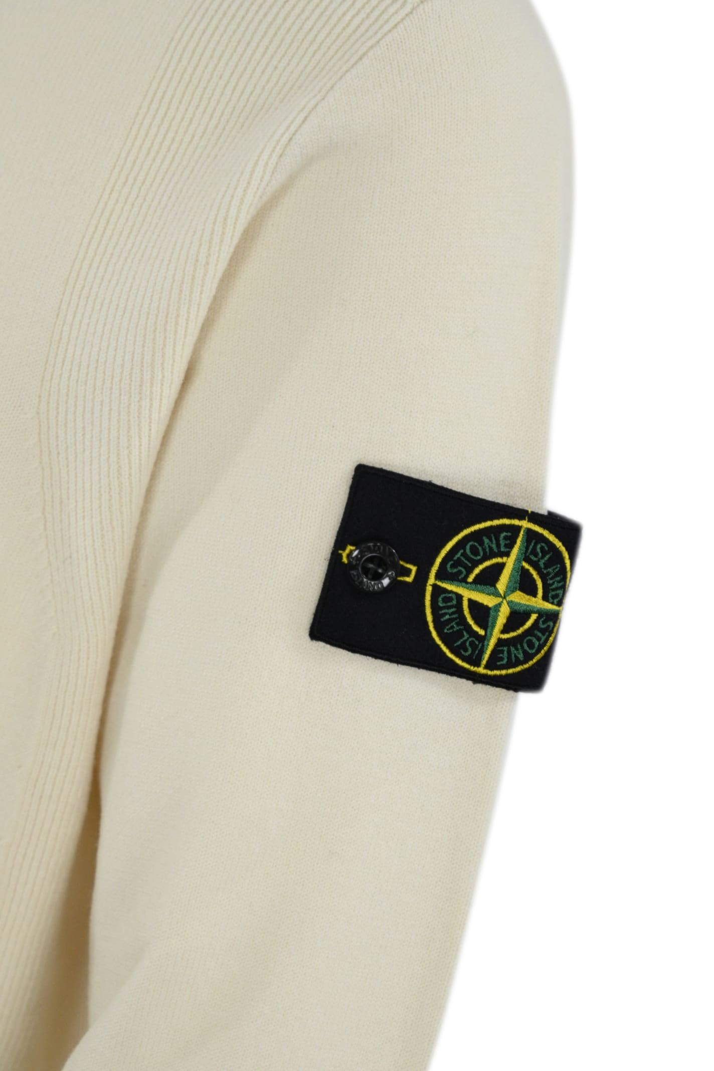 Shop Stone Island 526a1 Stretch Wool Sweater In Plaster