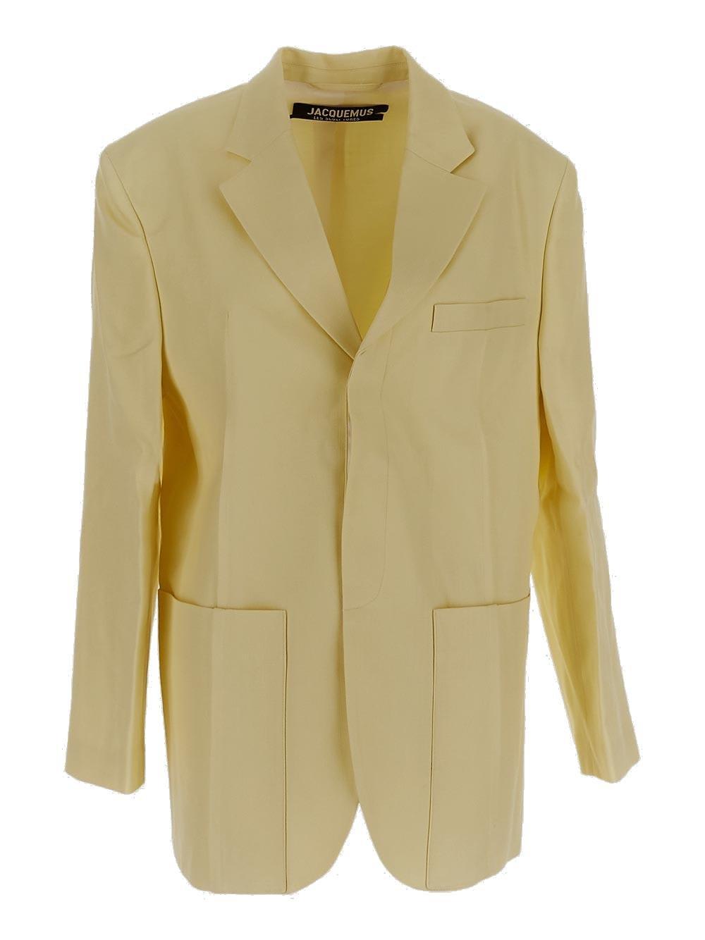 Shop Jacquemus Dhomme Jacket In Pale Yellow
